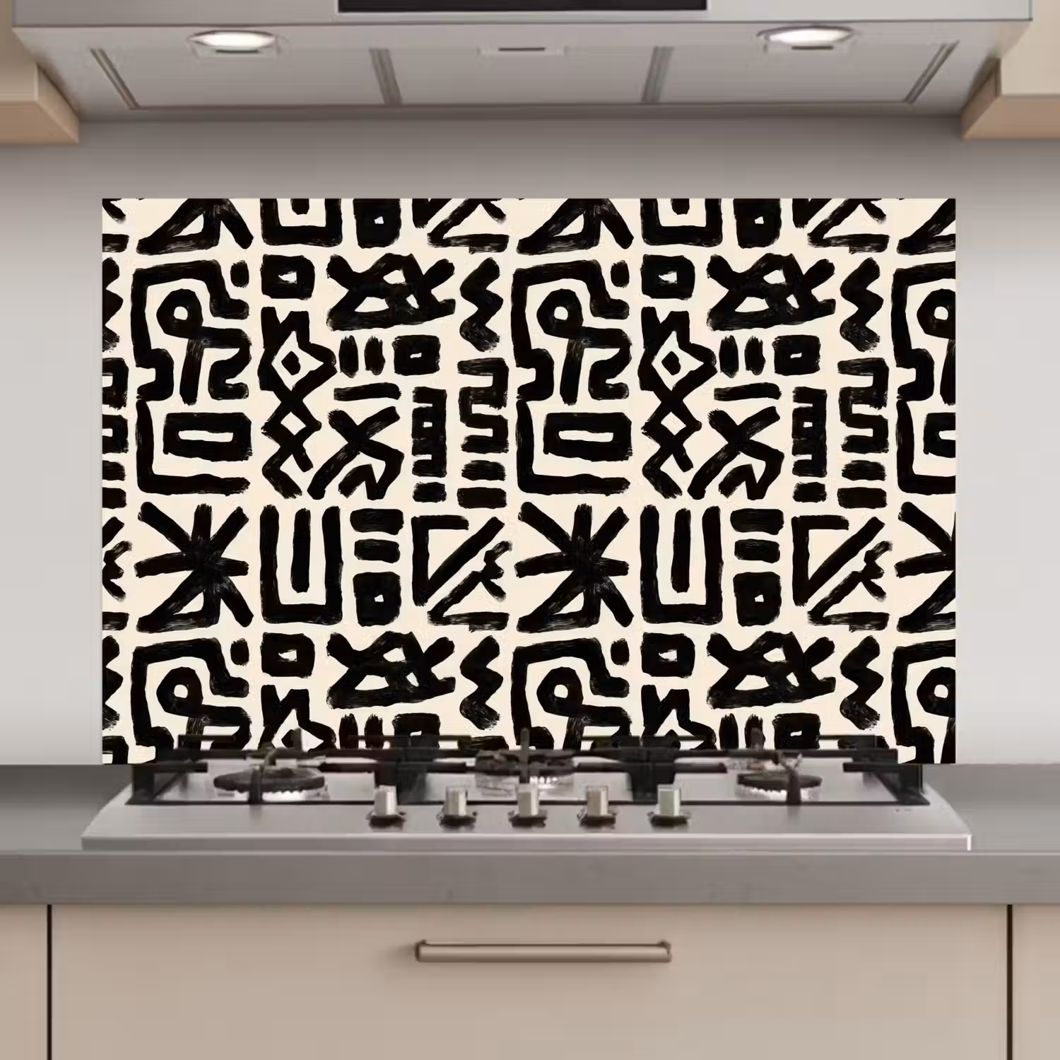 Geometrisch - Figuren - Zwart keuken achterwand spatscherm klein 900 -3d_website