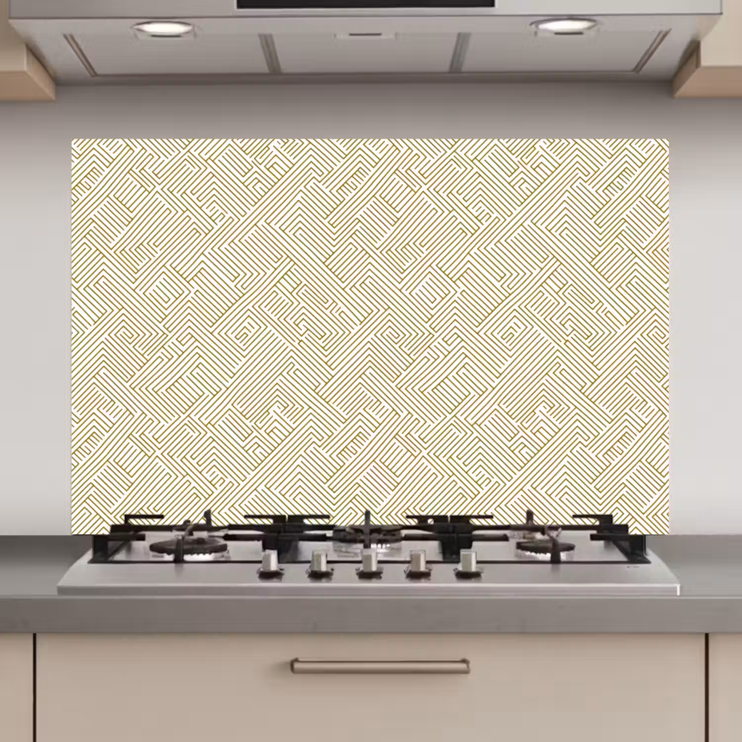 Geometrisch - Lijnen - Groen keuken achterwand spatscherm klein 900 -3d_website