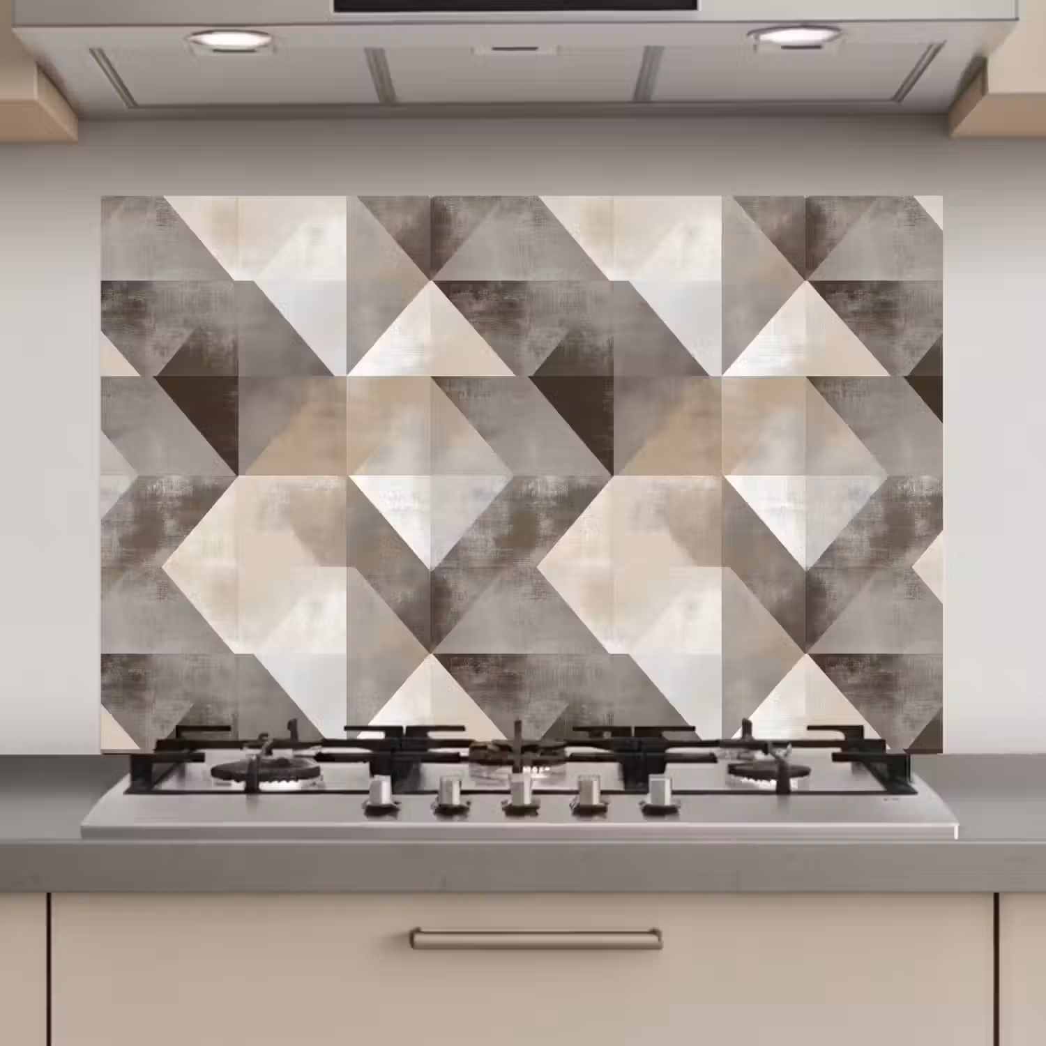 Geometrisch - Motief - Aardetinten keuken achterwand spatscherm klein 900 -3d_website