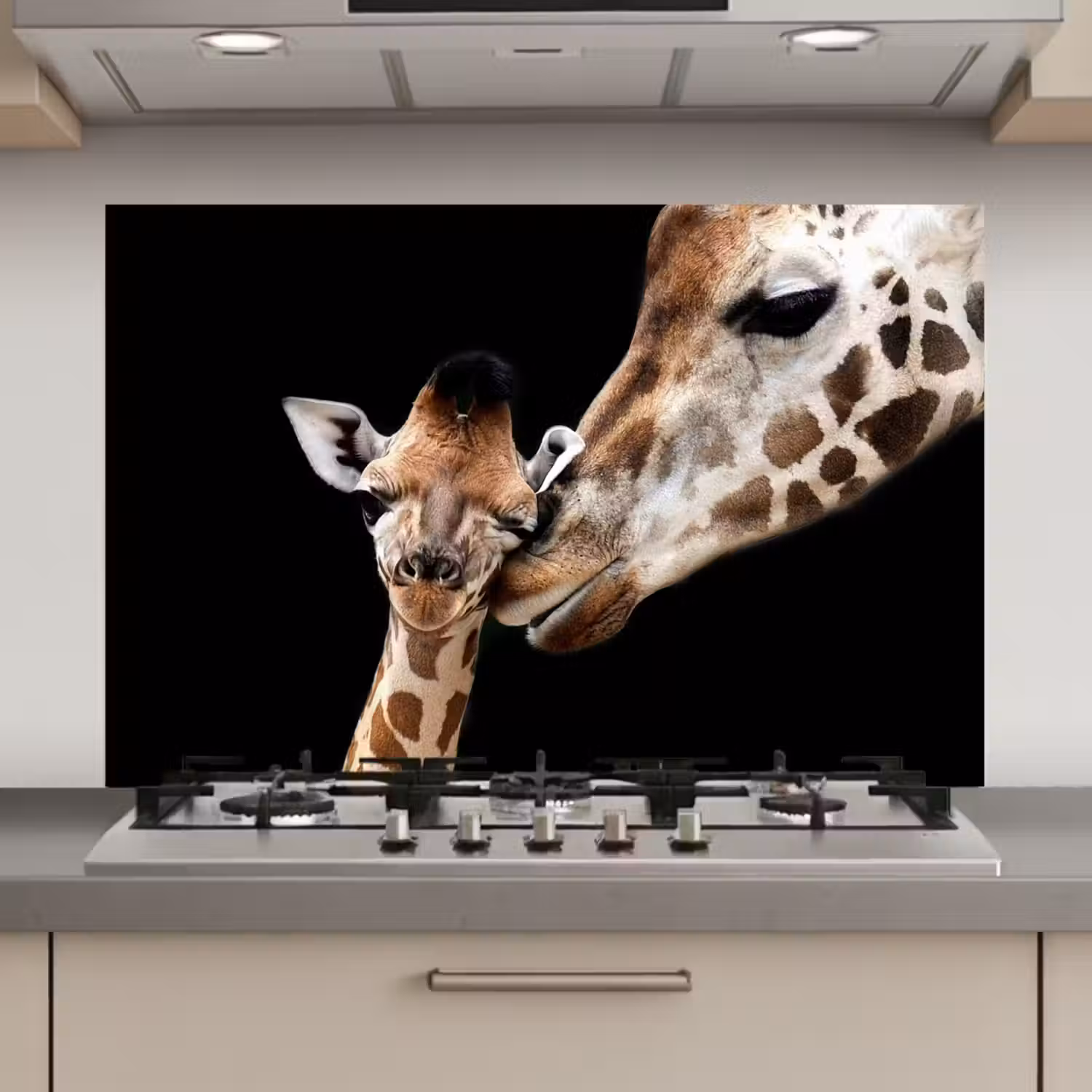 Giraffe - Dieren - Zwart - Portret - Dieren keuken achterwand spatscherm klein -3d_website