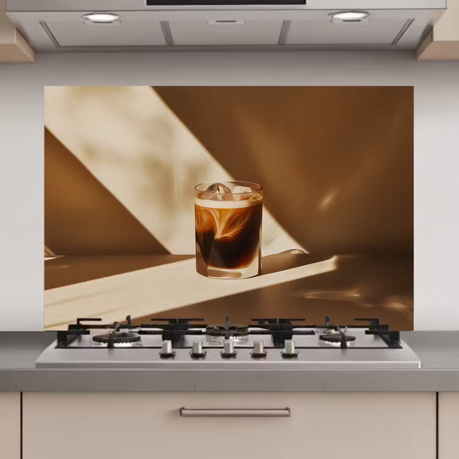 Glas - Ijskoffie - Schaduw - Bruin keuken achterwand spatscherm klein -3d_website