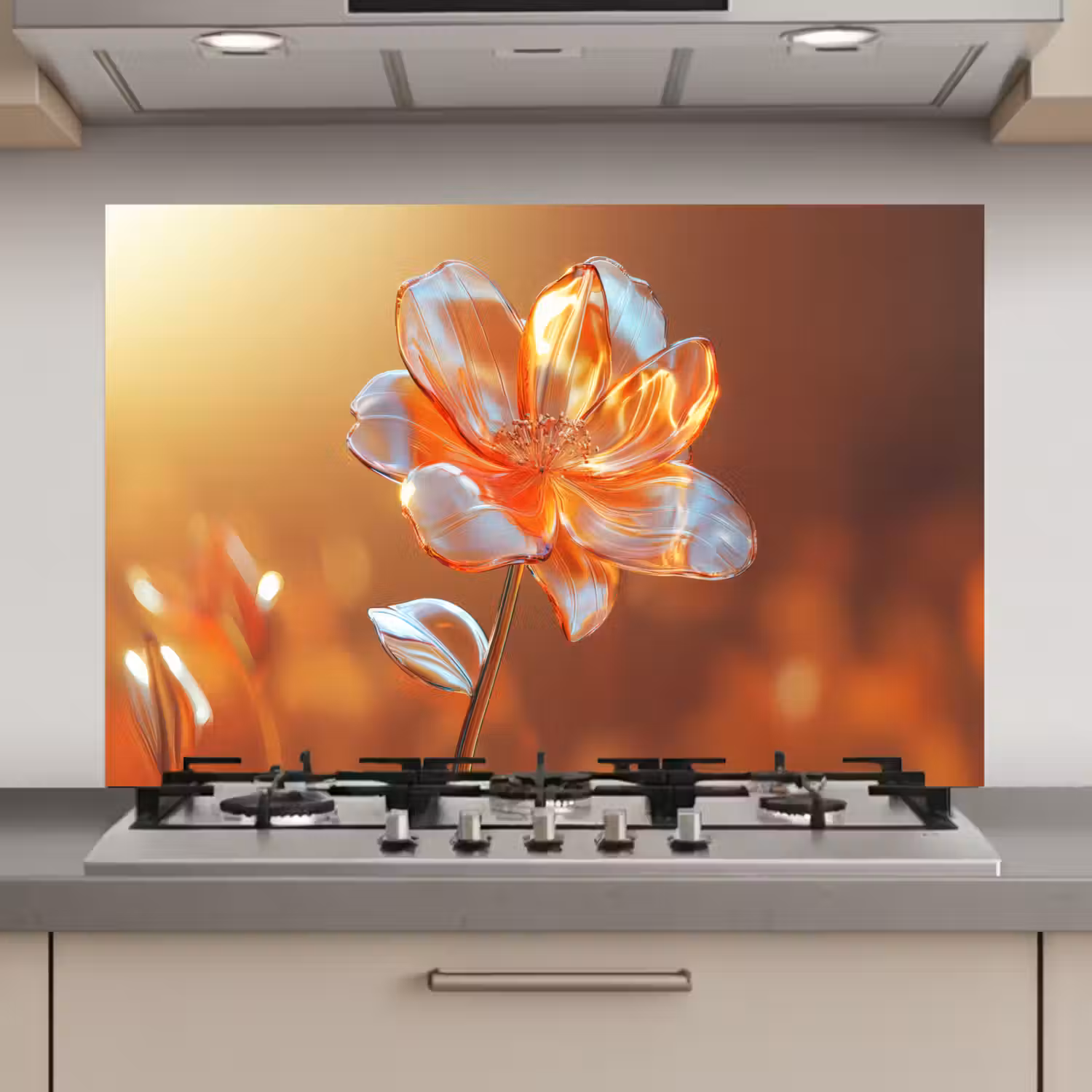 Glazen - Bloem - Zonlicht keuken achterwand spatscherm klein -3d_website