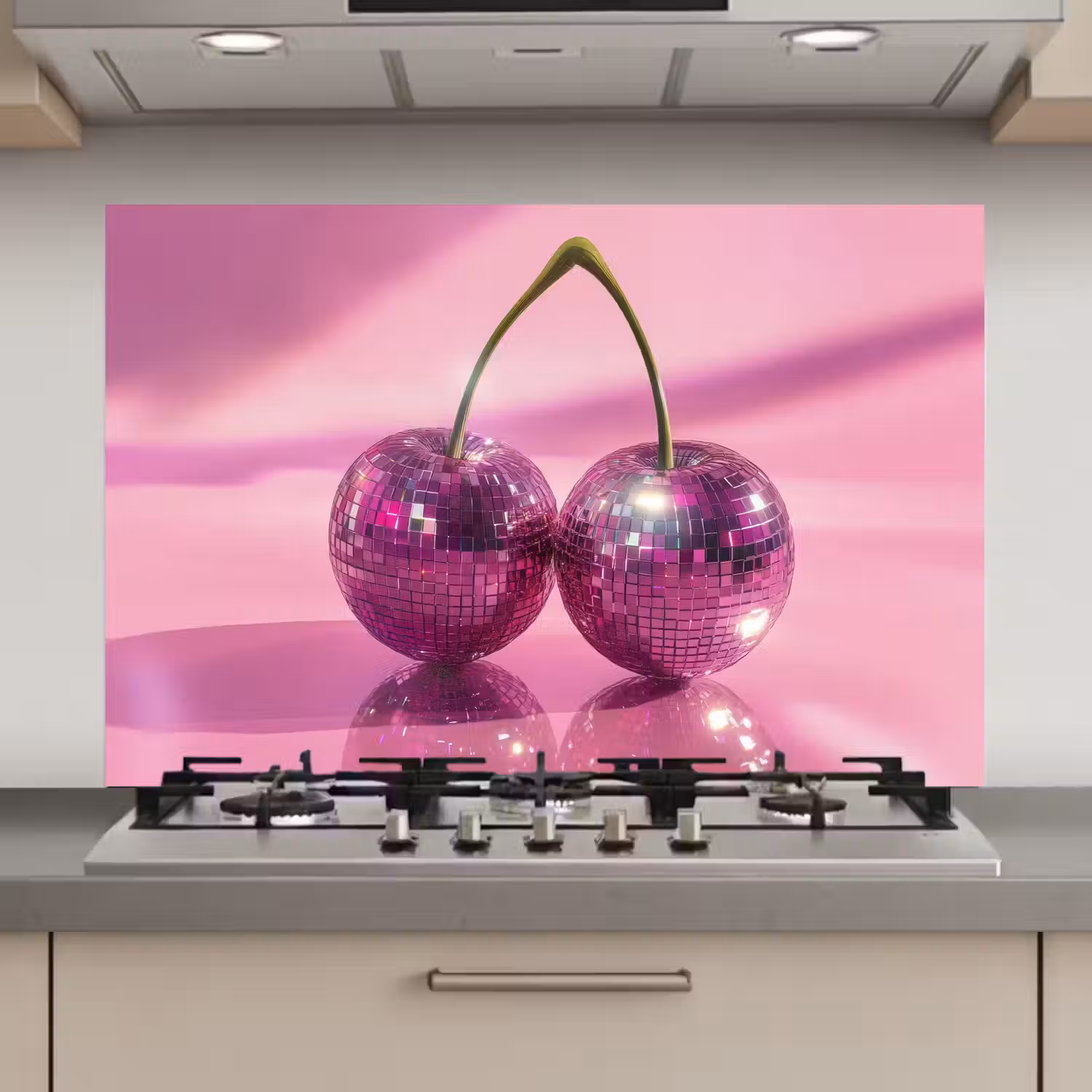 Glitter - Discobol - Roze - Kersen keuken achterwand spatscherm klein -3d_website