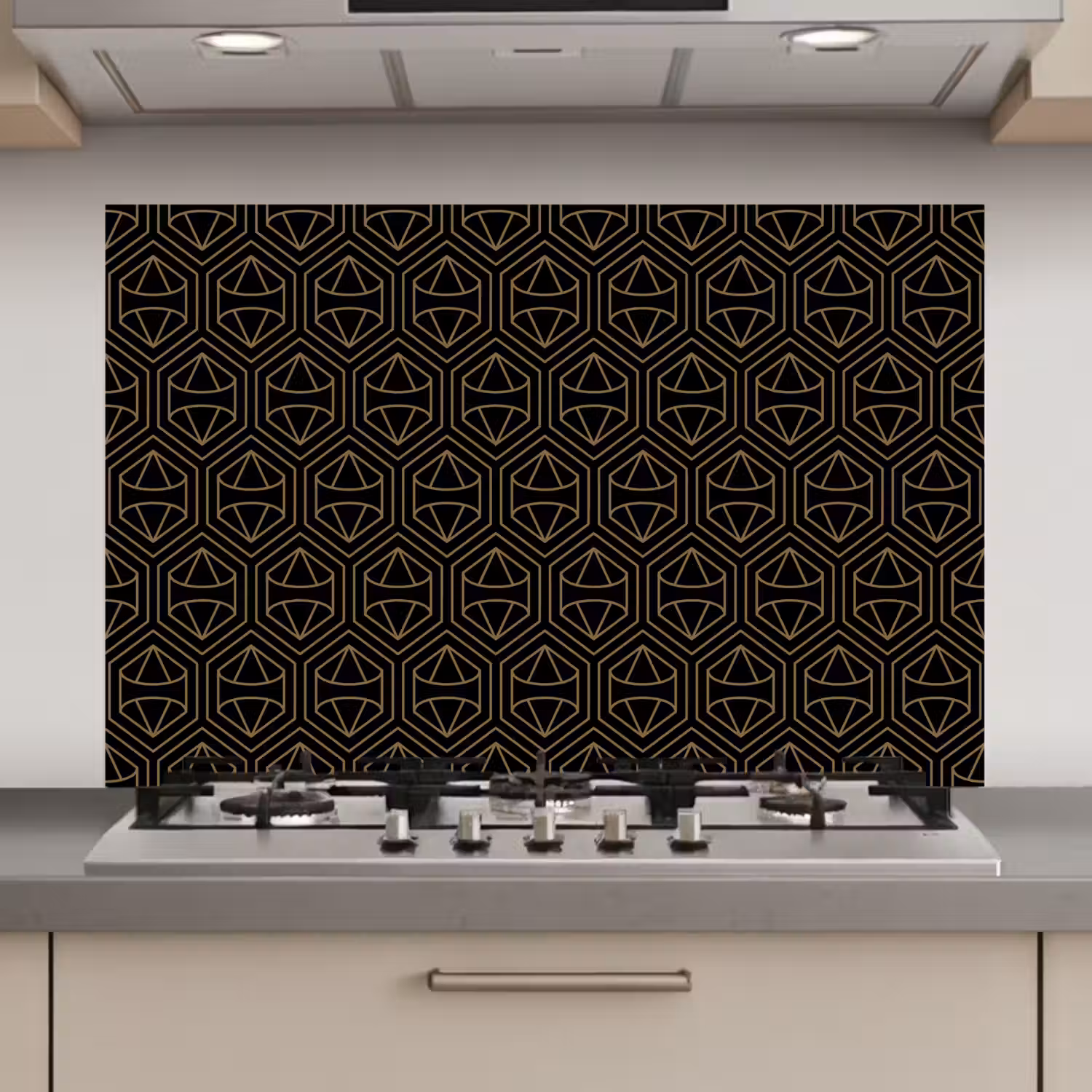 Goud - Zwart - Diamant keuken achterwand spatscherm klein 900 -3d_website