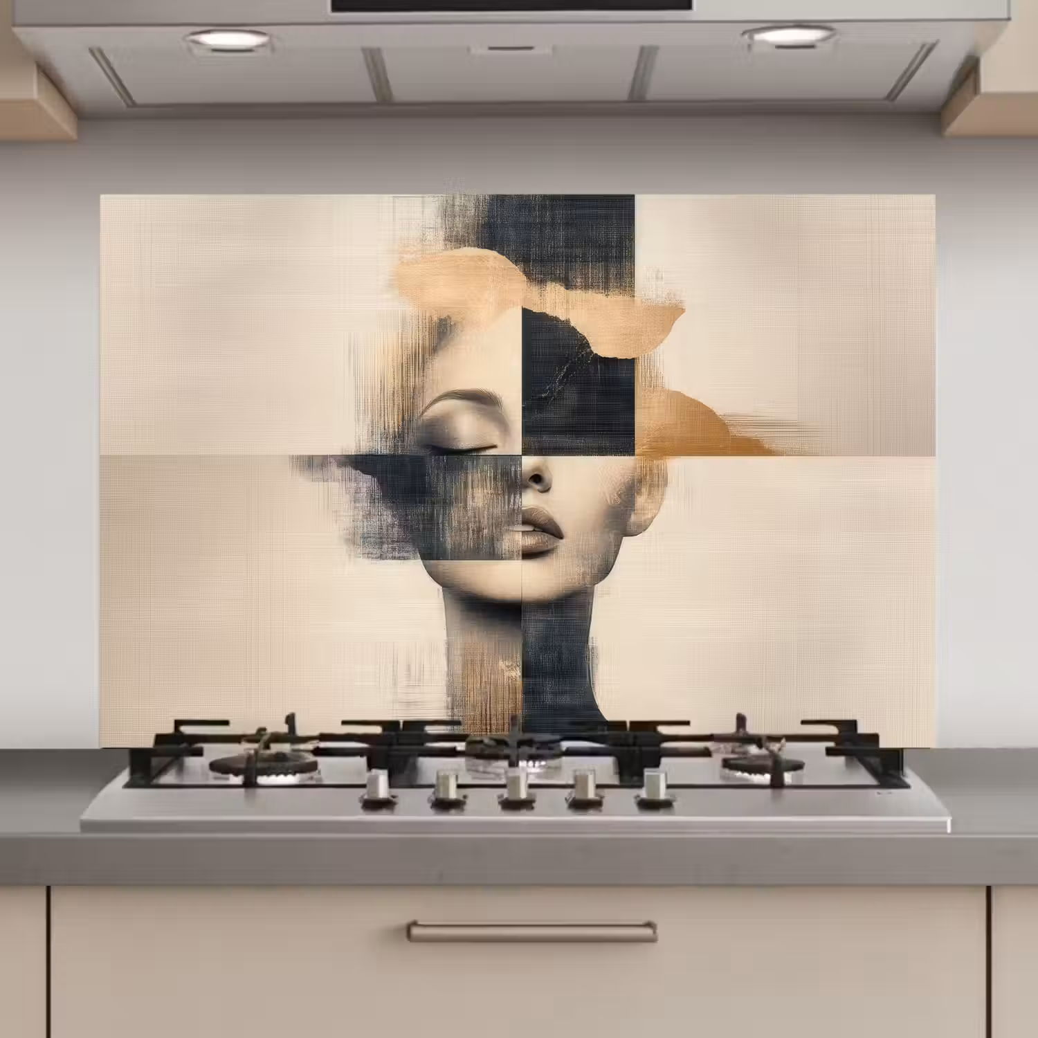 Goud - Vrouw - Rechthoeken keuken achterwand spatscherm klein -3d_website