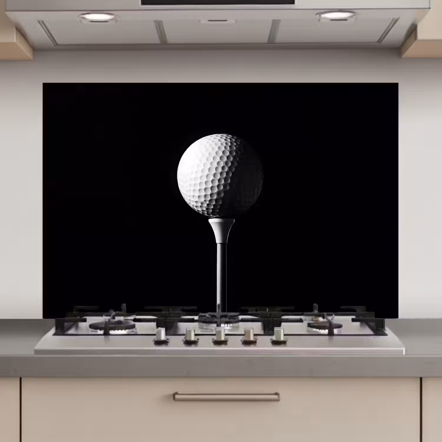 Golfbal - Minimalistisch - Wit keuken achterwand spatscherm klein -3d_website