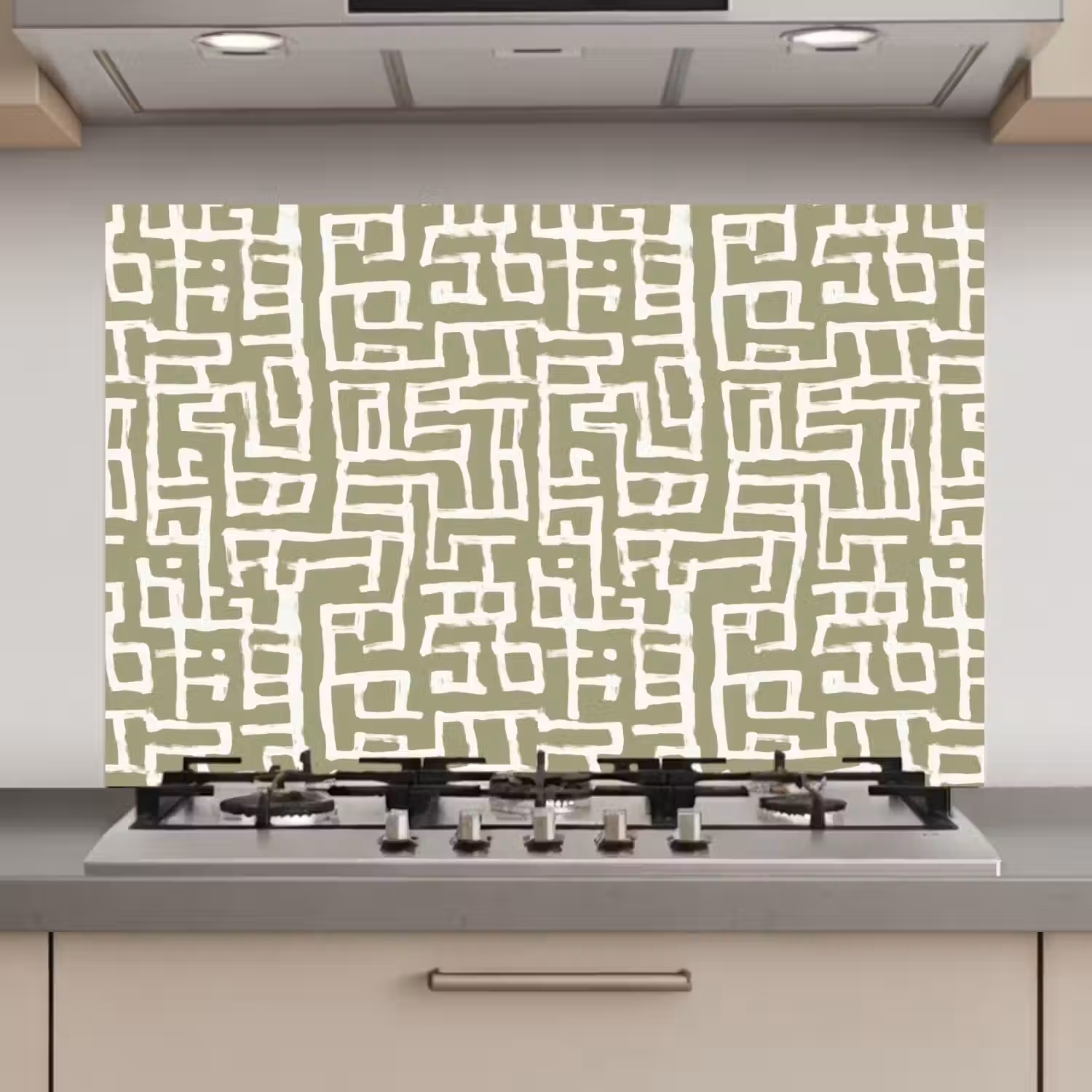 Grafisch - Patroon - Groen keuken achterwand spatscherm klein 900 -3d_website