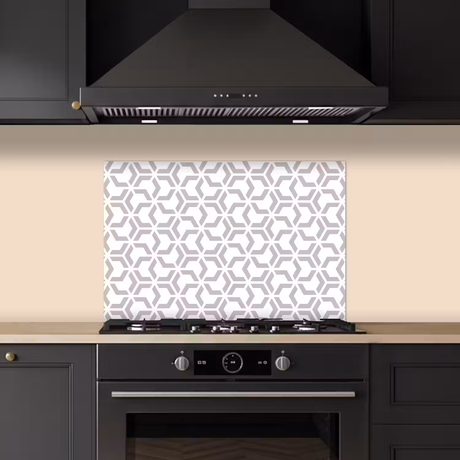 Grafisch - Patroon - Modern keuken achterwand spatscherm klein 900 -sfeer1