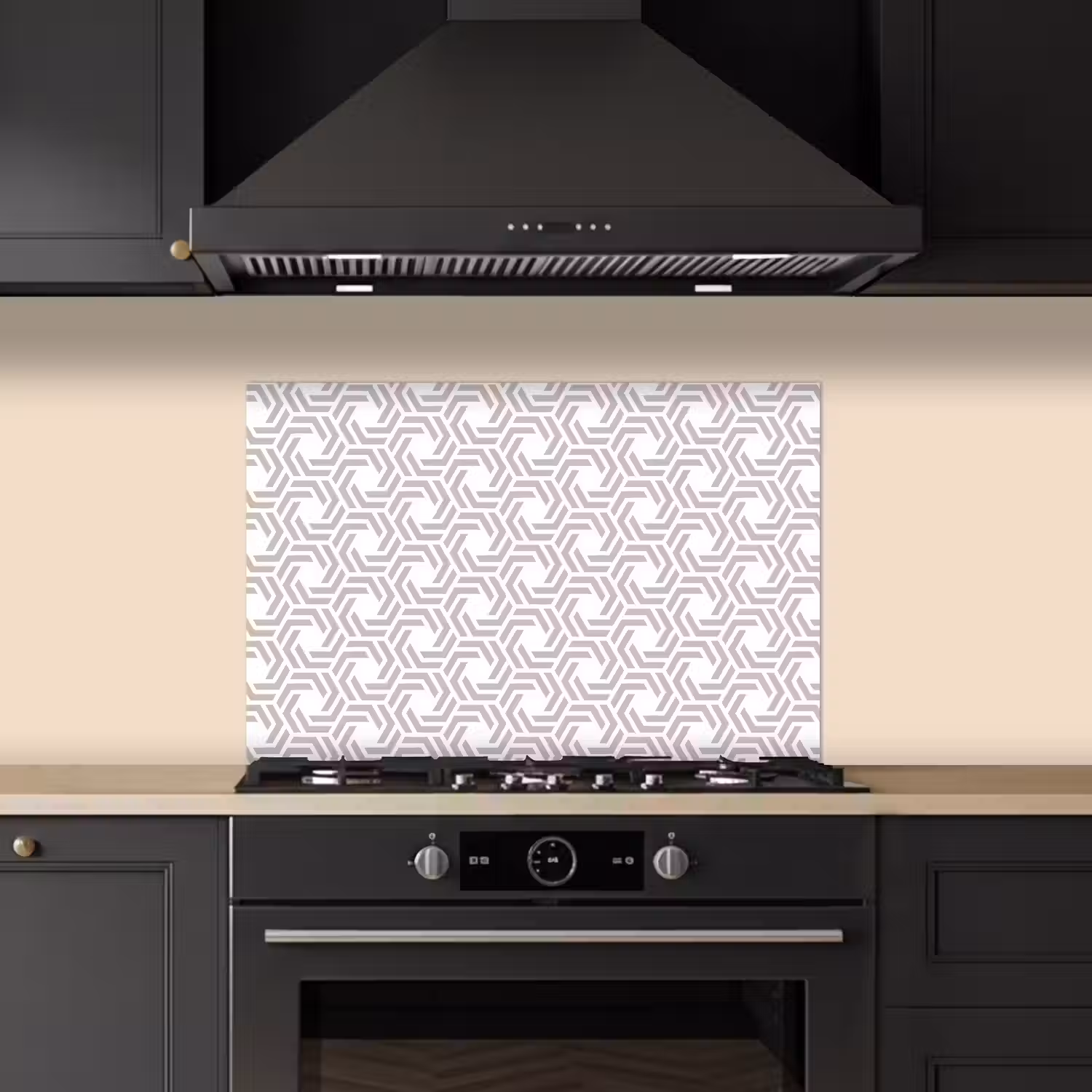 Grafisch - Patroon - Modern keuken achterwand spatscherm klein 900 -sfeer1