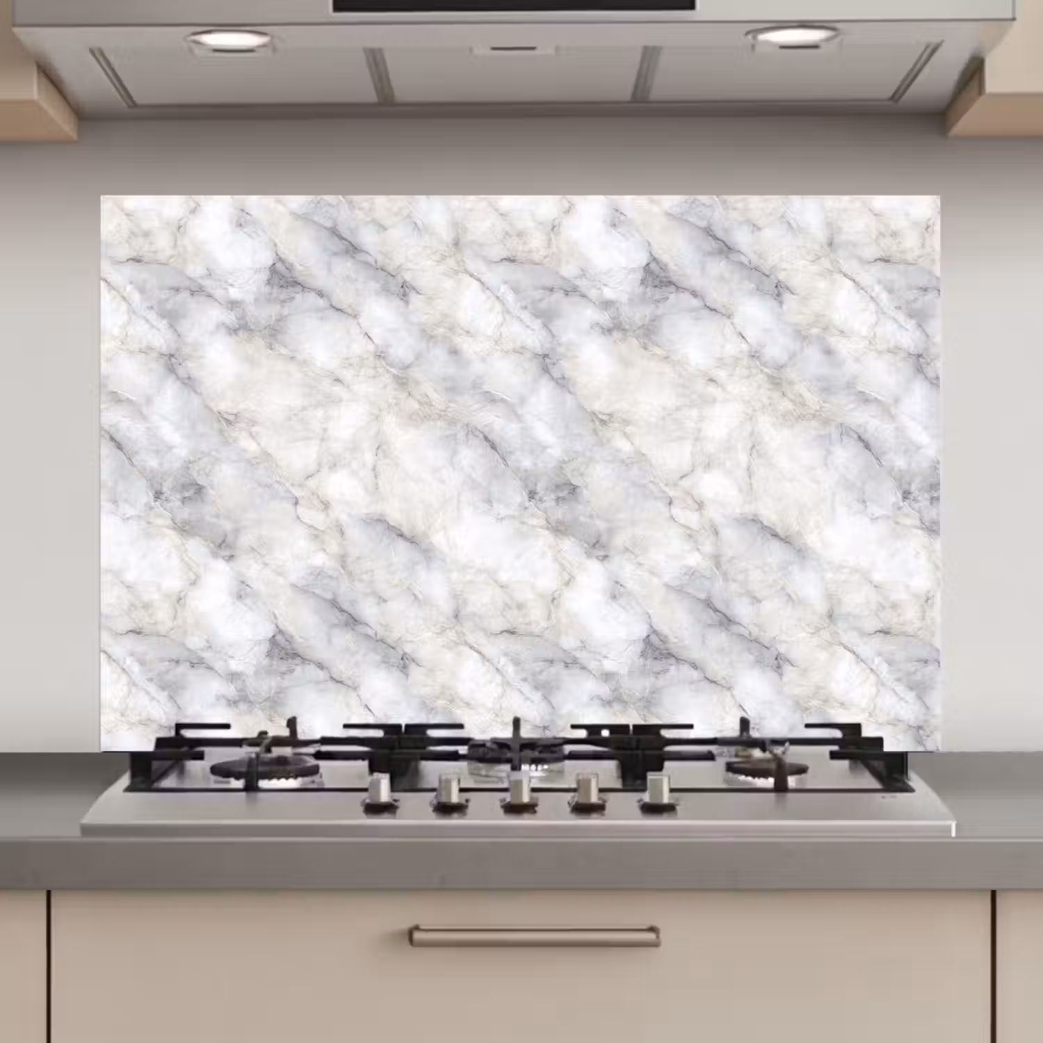Grijs - Marmer - Gedetailleerd keuken achterwand spatscherm klein 900 -3d_website