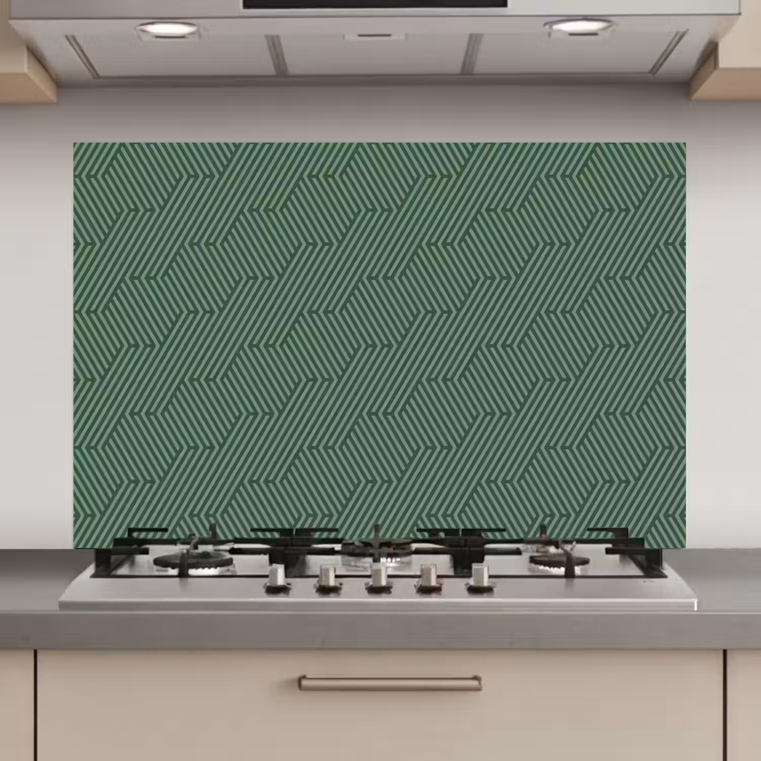 Groen - Strepen - Patroon keuken achterwand spatscherm klein 900 -3d_website