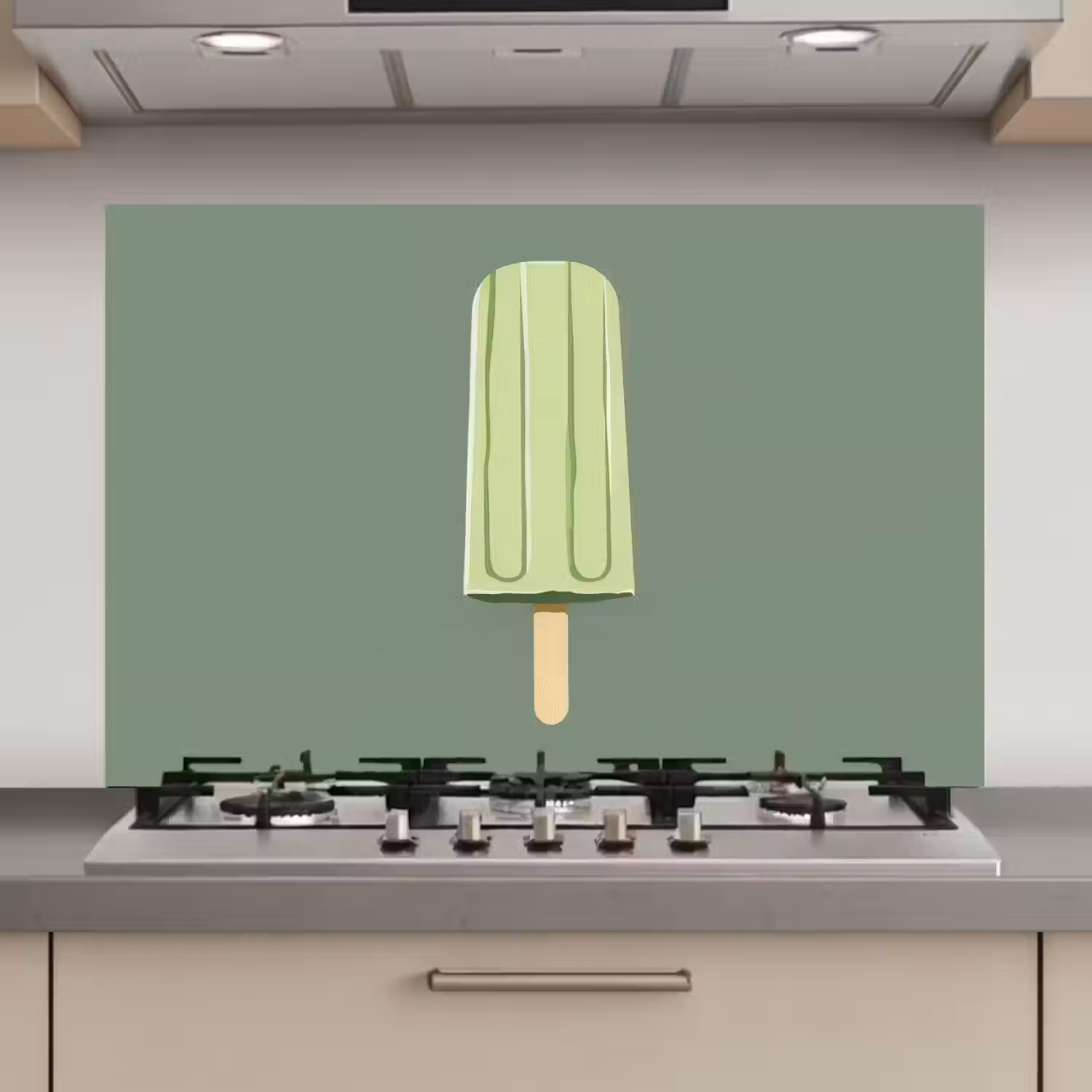Groen - Waterijsje - Stokje - Illustratie keuken achterwand spatscherm klein -3d_website