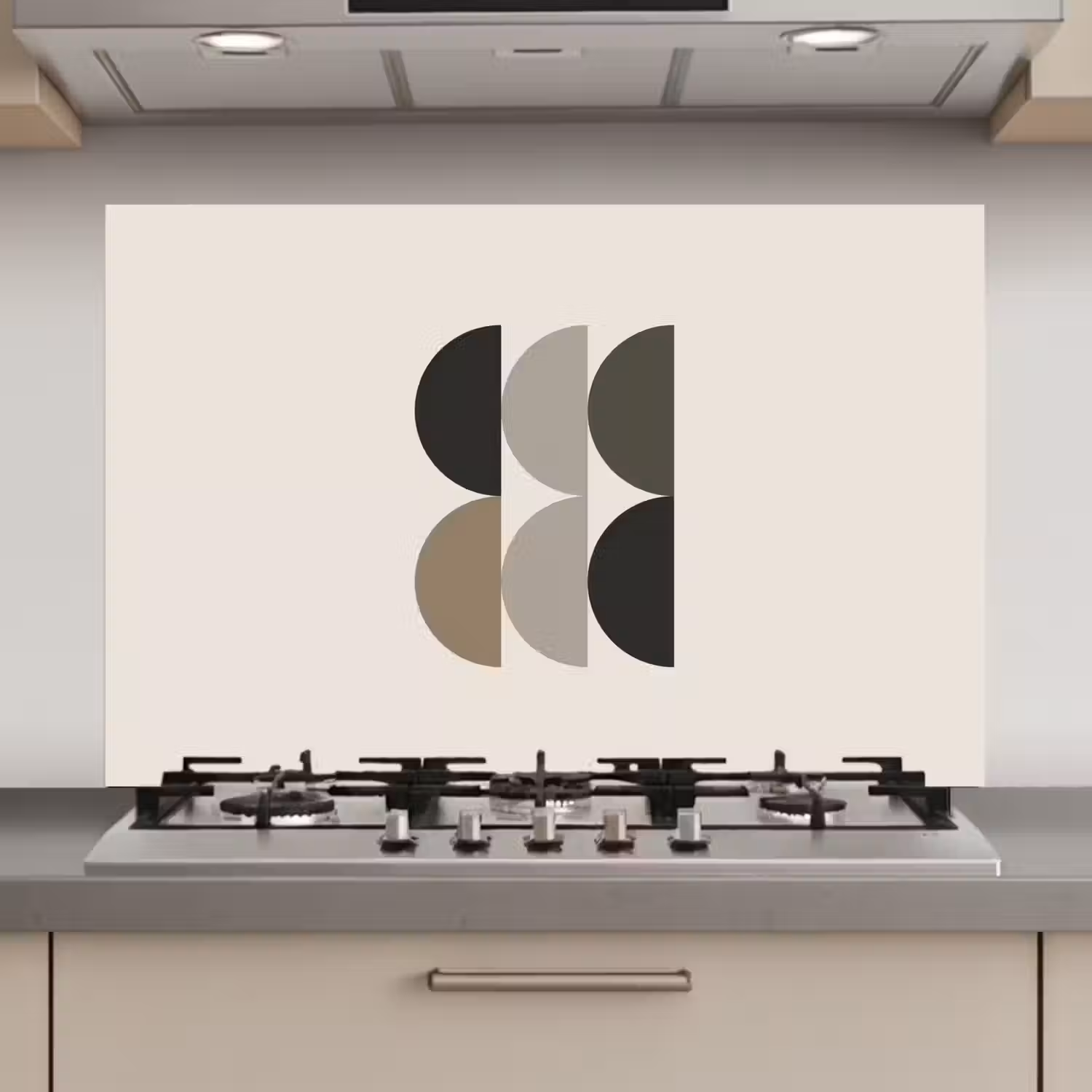 Halve cirkels - Aardetinten - Grafisch keuken achterwand spatscherm klein -3d_website