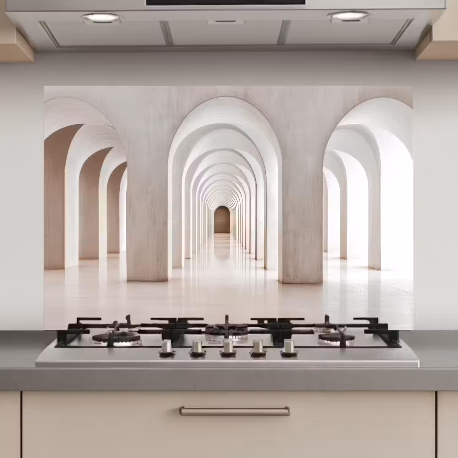 Hal - Bogen - Symmetrisch - Modern keuken achterwand spatscherm klein -3d_website