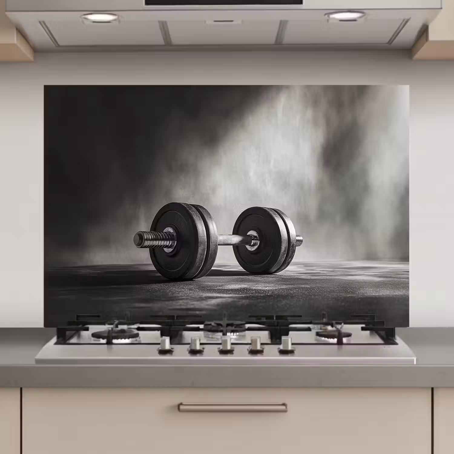 Halter - Gewichten - Zwart keuken achterwand spatscherm klein -3d_website