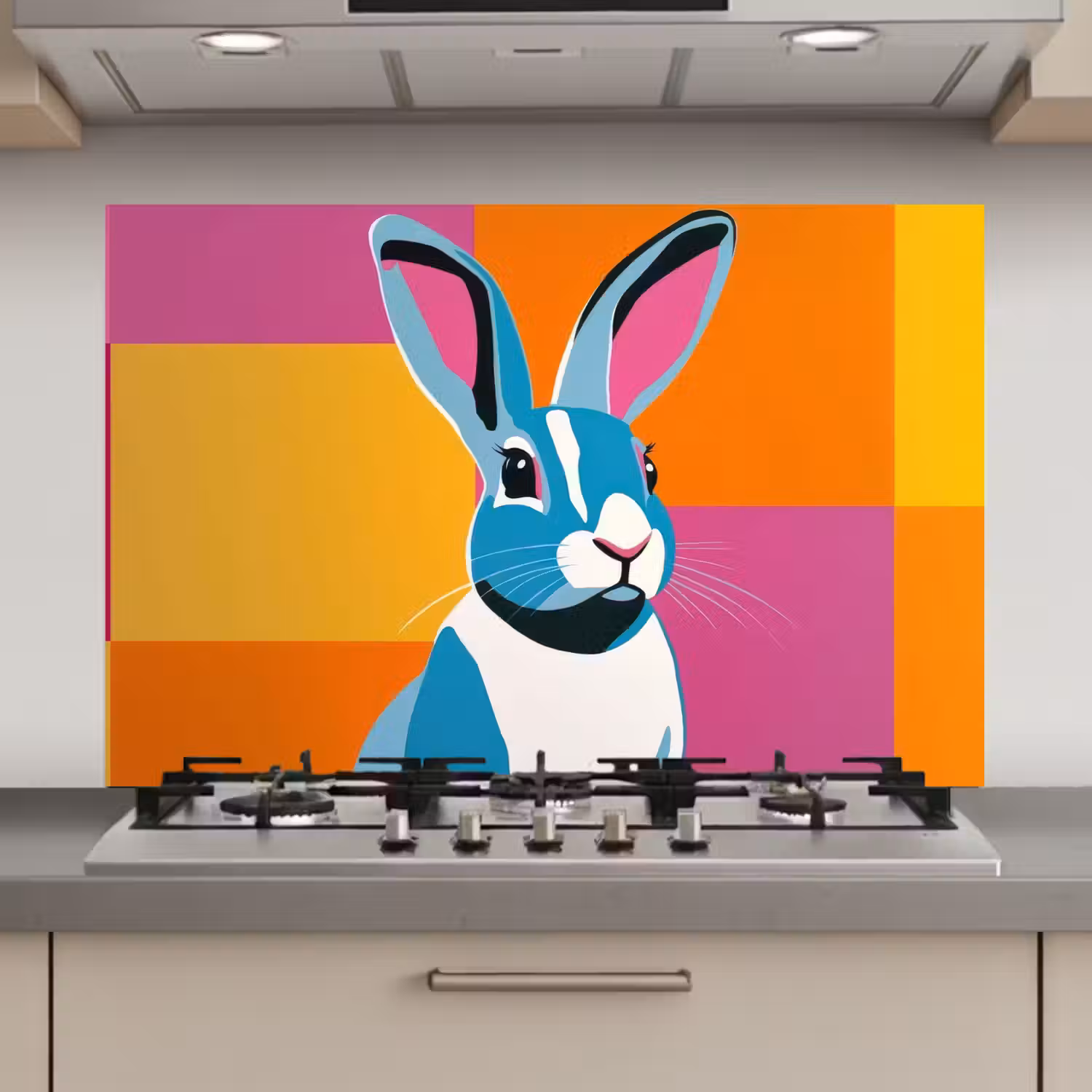 Haas - Kleurvakken - Oren - Roze keuken achterwand spatscherm klein -3d_website