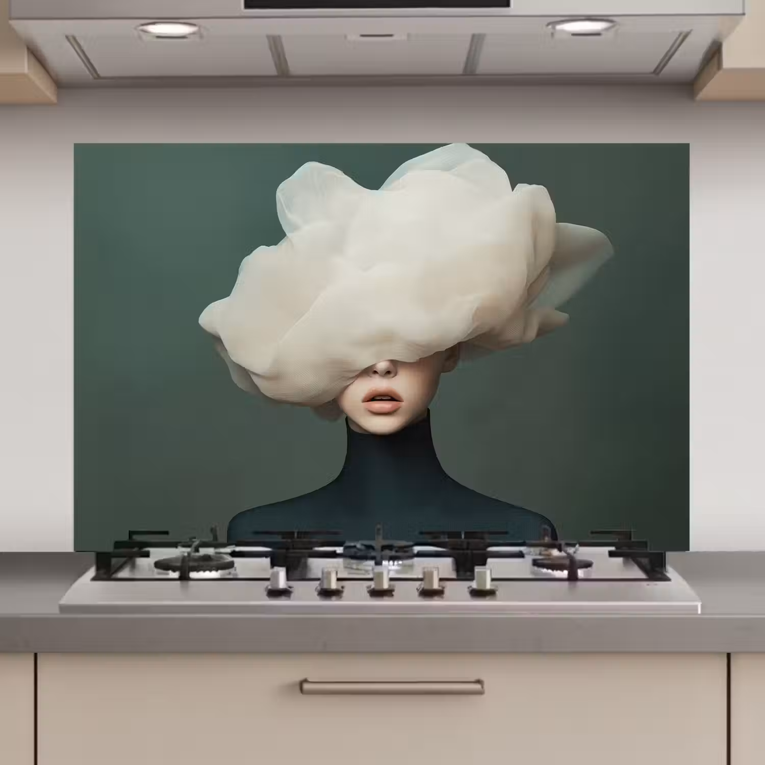 Hoed - Vrouw - Beige keuken achterwand spatscherm klein -3d_website