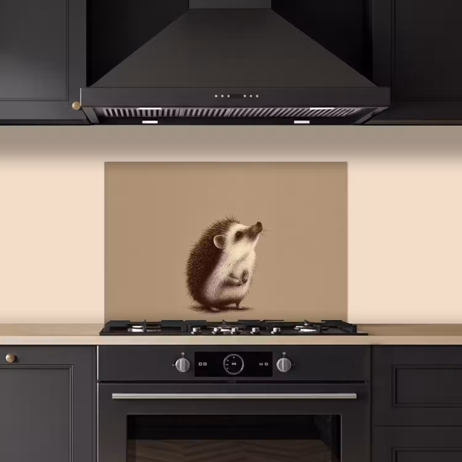 Egel - Snuitje - Bruin - Stekels keuken achterwand spatscherm klein -sfeer1