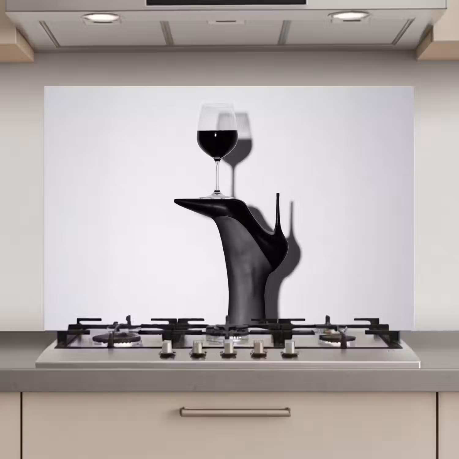 Hak - Wijn - Minimalistisch - Zwart keuken achterwand spatscherm klein -3d_website