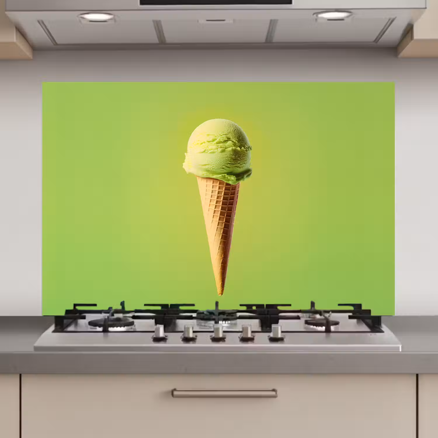 Hoorntje - Schepijs - Groen keuken achterwand spatscherm klein -3d_website