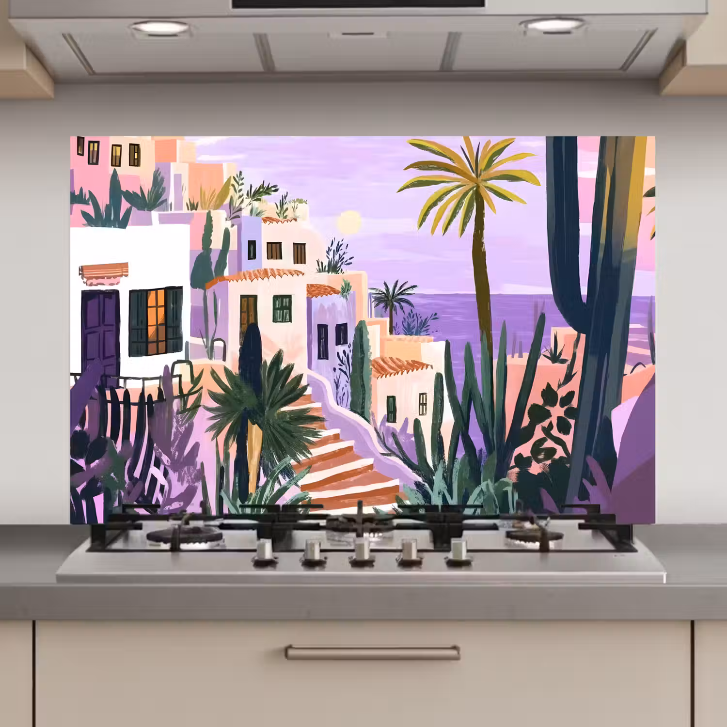 Huizen - Minimalistisch - Palmbomen - Kust keuken achterwand spatscherm klein -3d_website