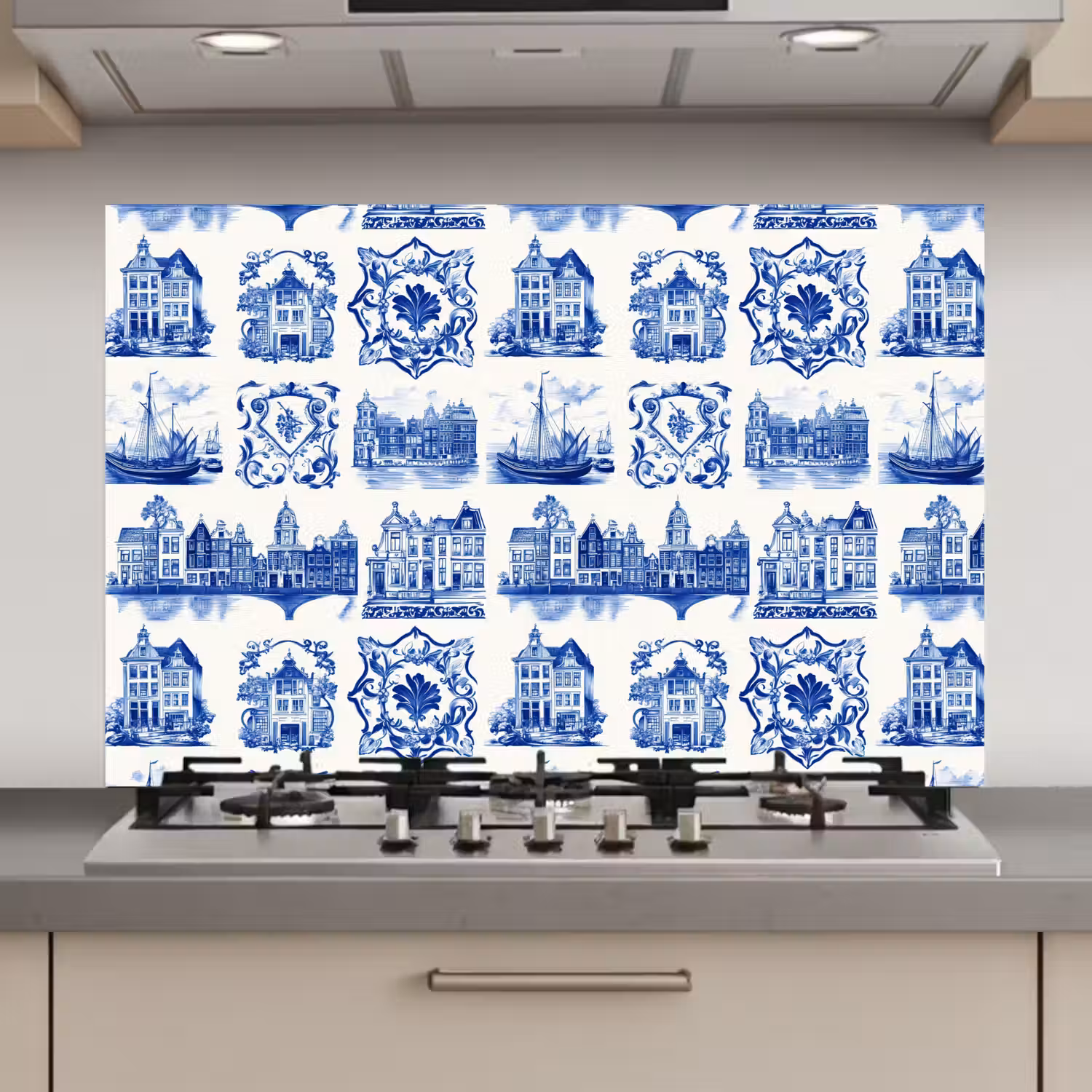 Huizen - Schepen - Blauw keuken achterwand spatscherm klein 900 -3d_website