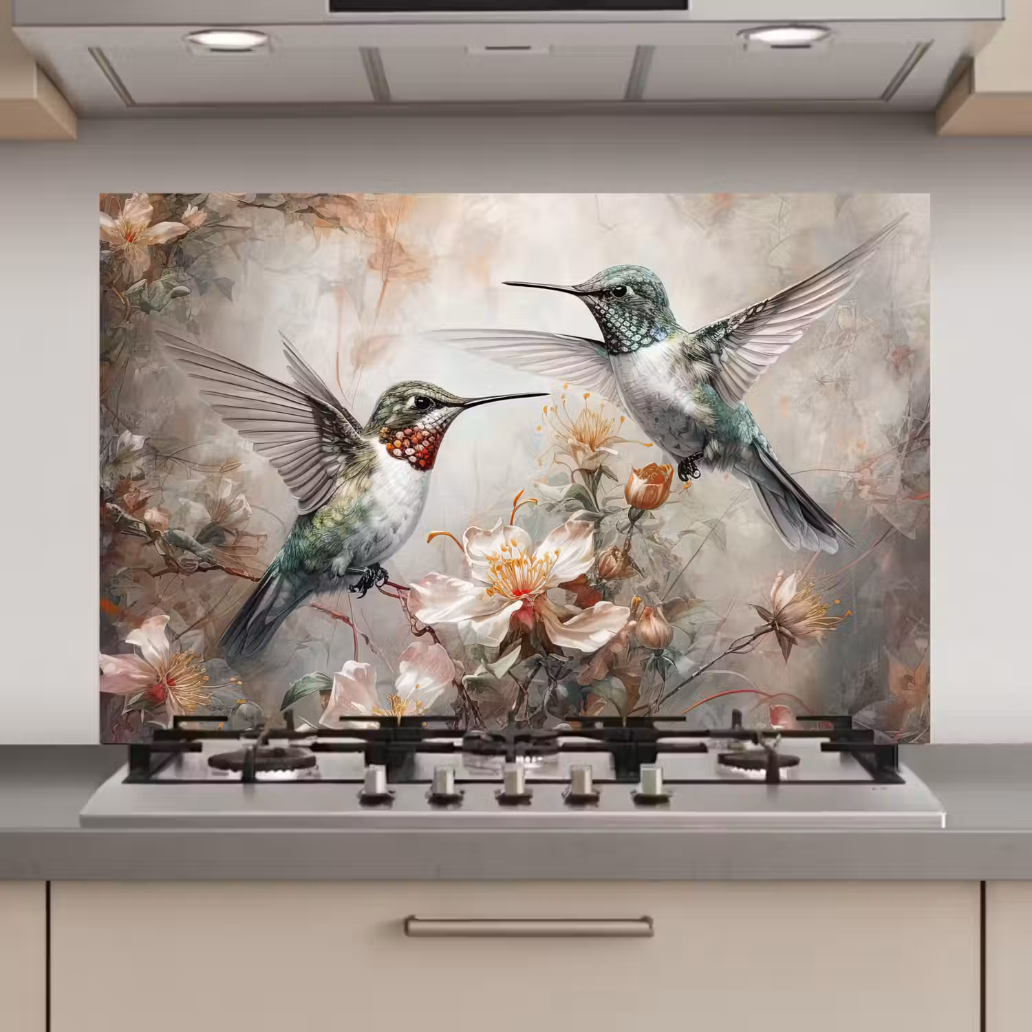 Kolibrie - Vogels - Bloemen - Planten keuken achterwand spatscherm klein -3d_website