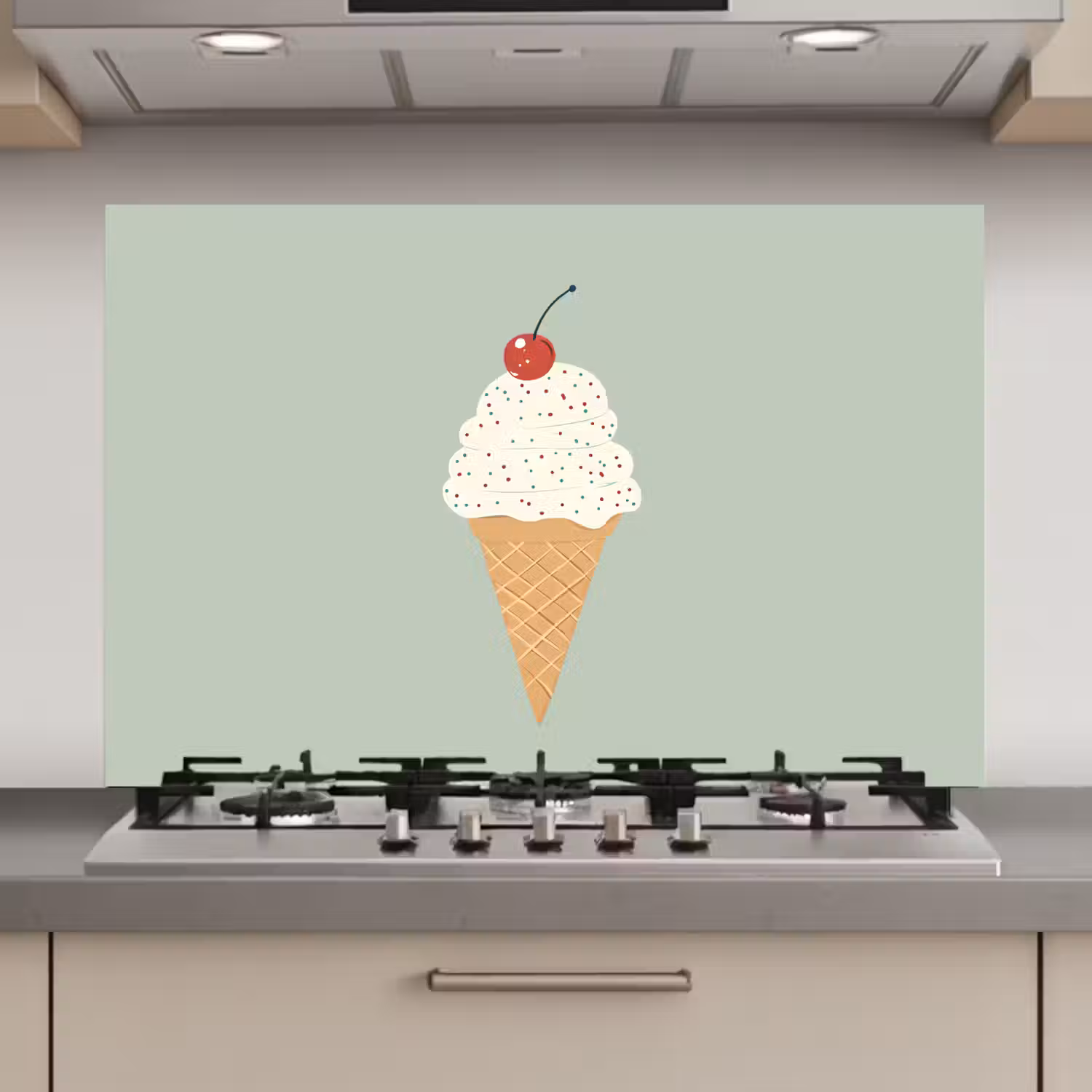 Illustratie - Ijsje - Spikkels - Kers keuken achterwand spatscherm klein -3d_website