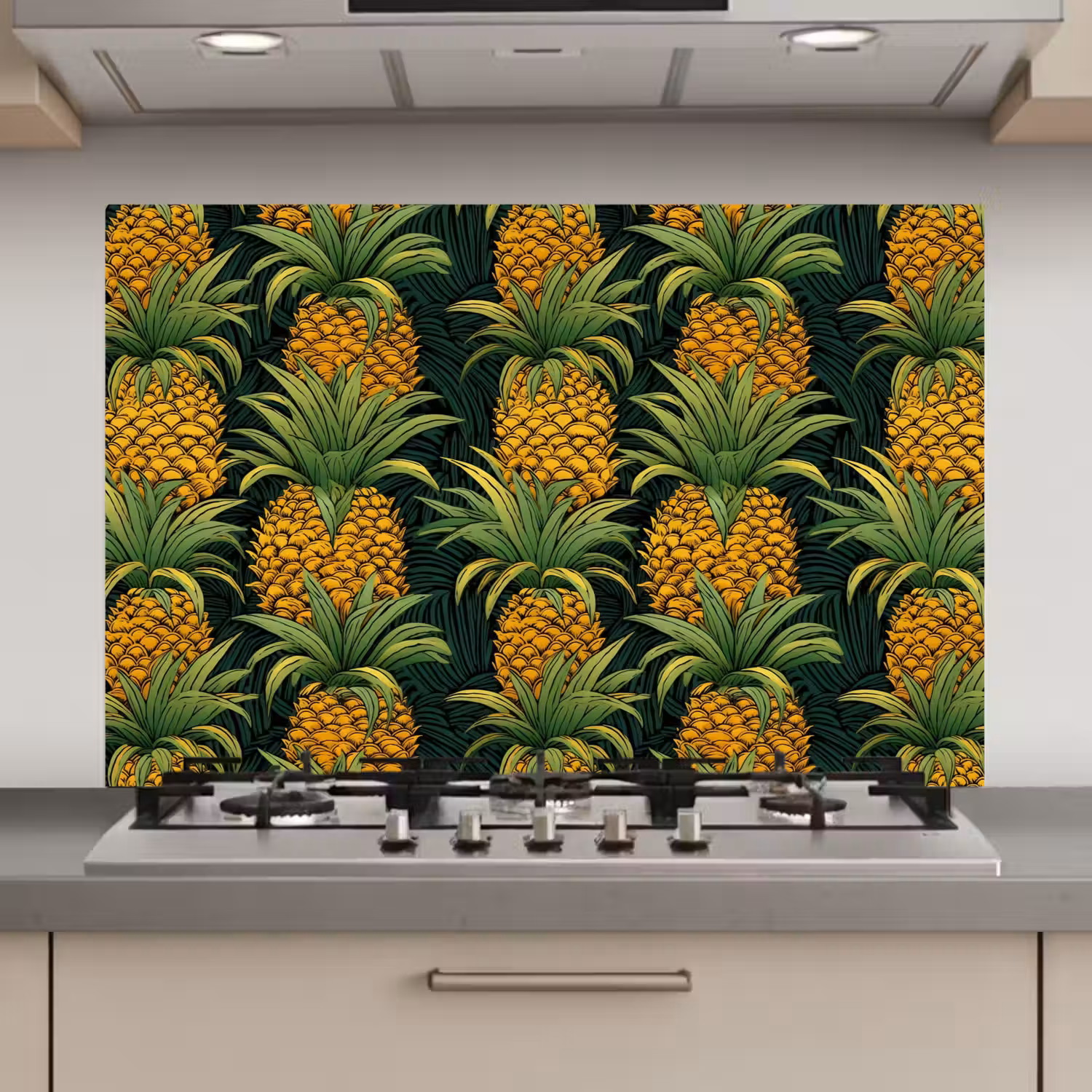 Illustratie - Patroon - Ananas keuken achterwand spatscherm klein 900 -3d_website