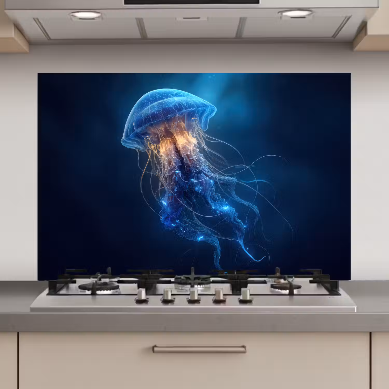 Kwal - Lichtgevend - Tentakels - Blauw keuken achterwand spatscherm klein -3d_website