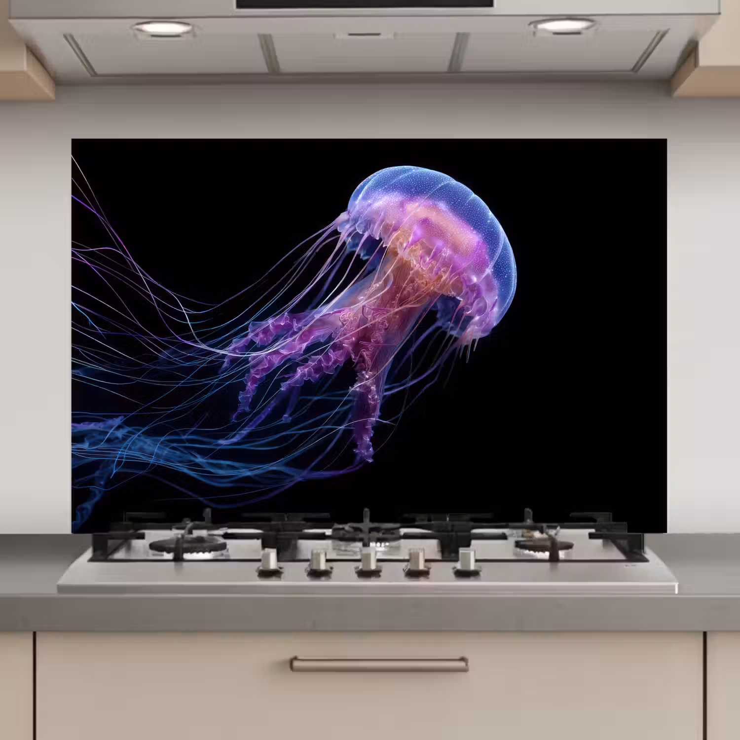 Kwal - Doorzichtig - Roze - Tentakels keuken achterwand spatscherm klein -3d_website