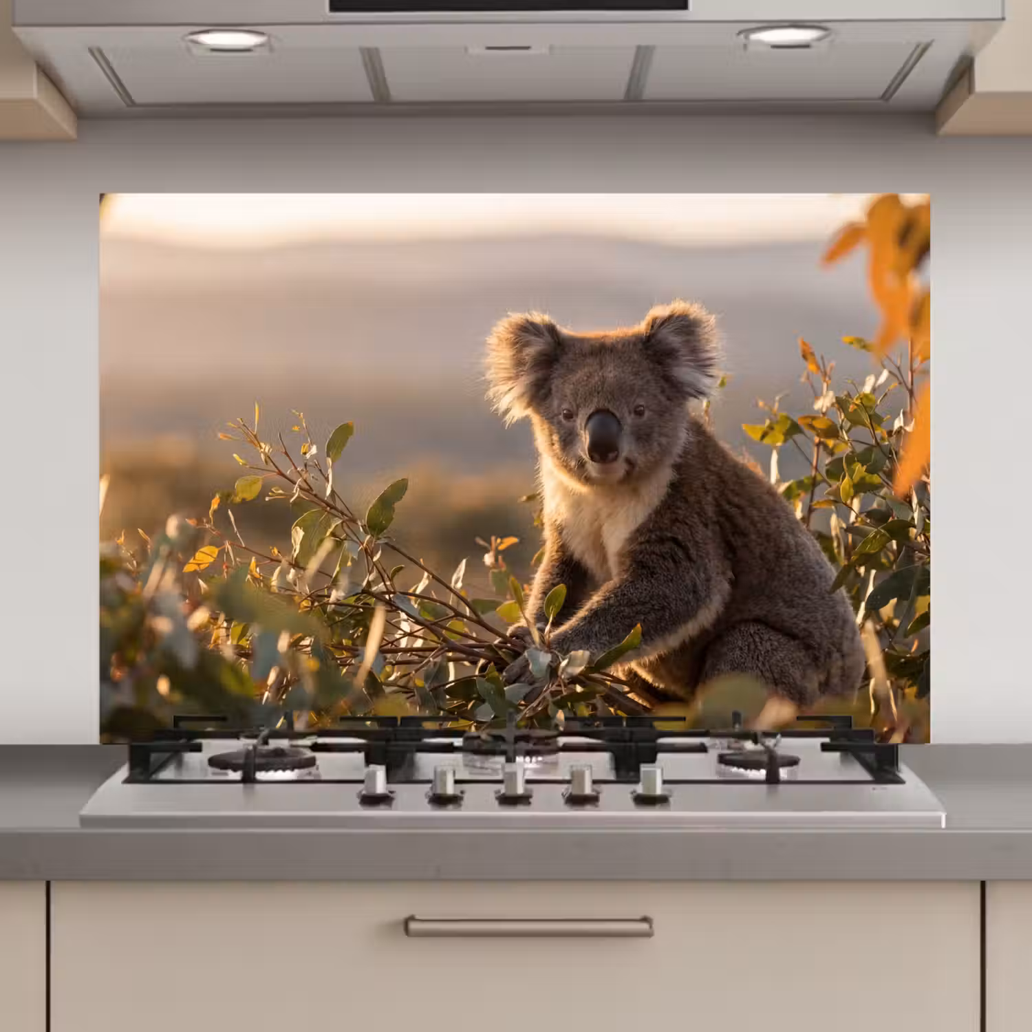 Koala - Bladeren - Ochtendlicht keuken achterwand spatscherm klein -3d_website
