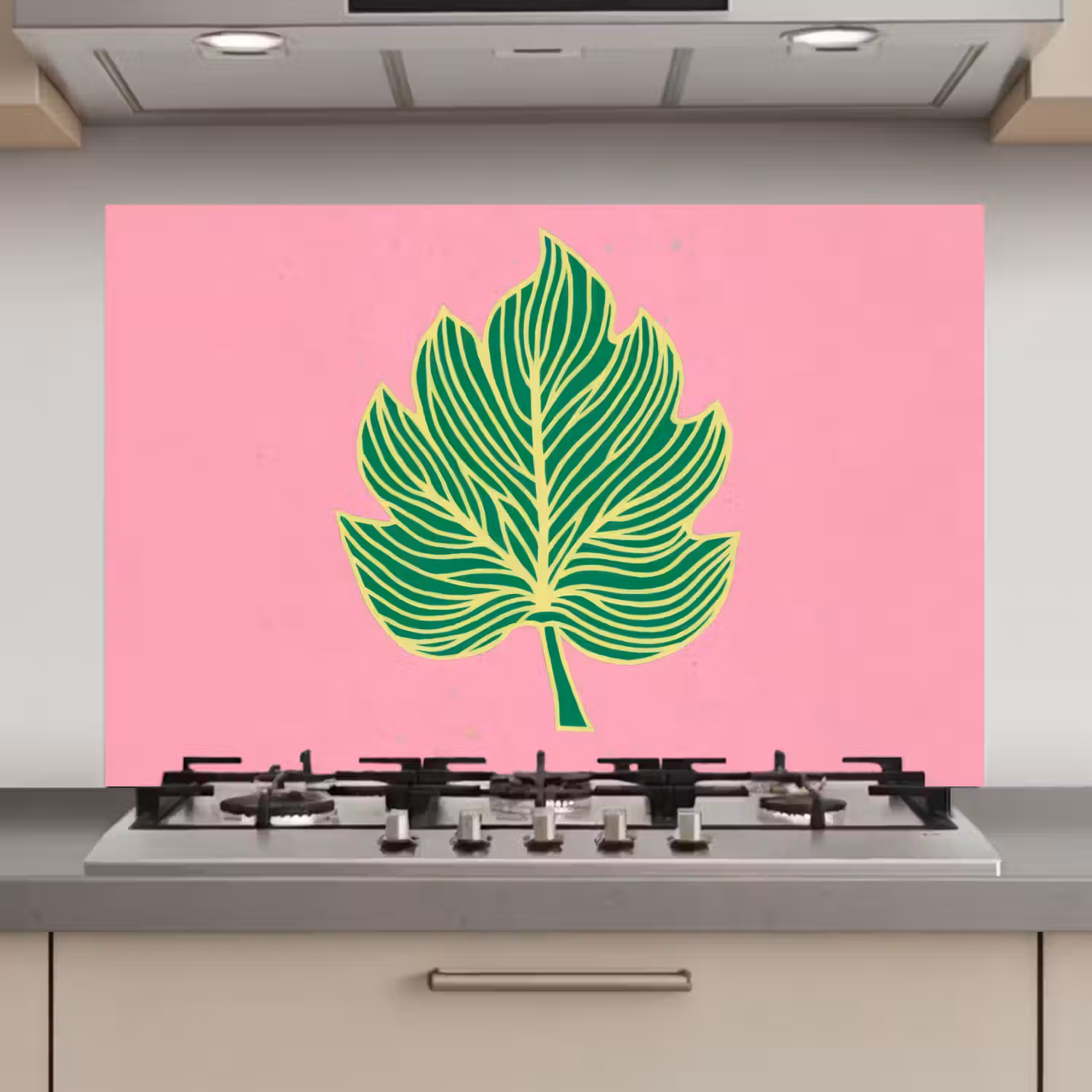 Blad - Groen - Illustratie - Minimalistisch keuken achterwand spatscherm klein -3d_website