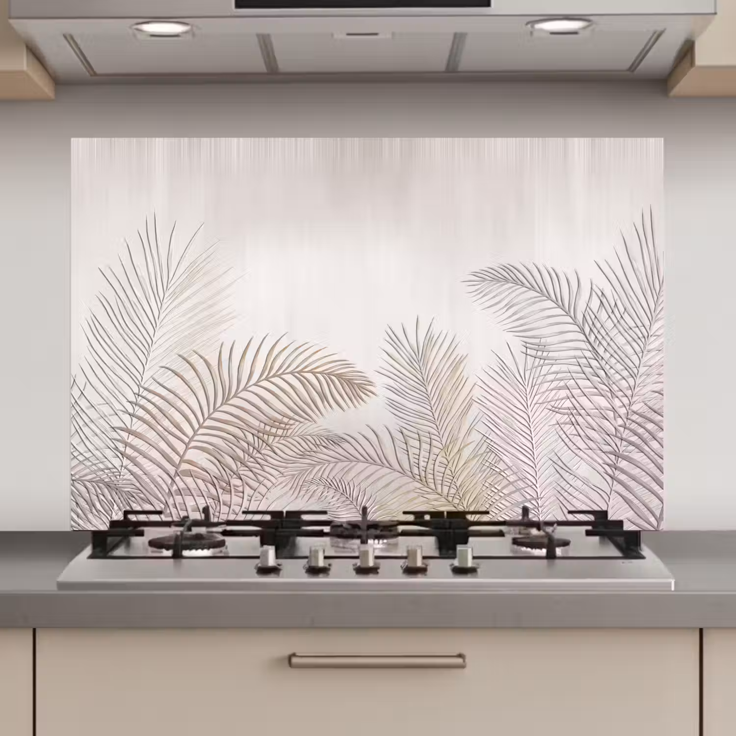 Bladeren - Beige - Botanisch - Vintage keuken achterwand spatscherm klein -3d_website
