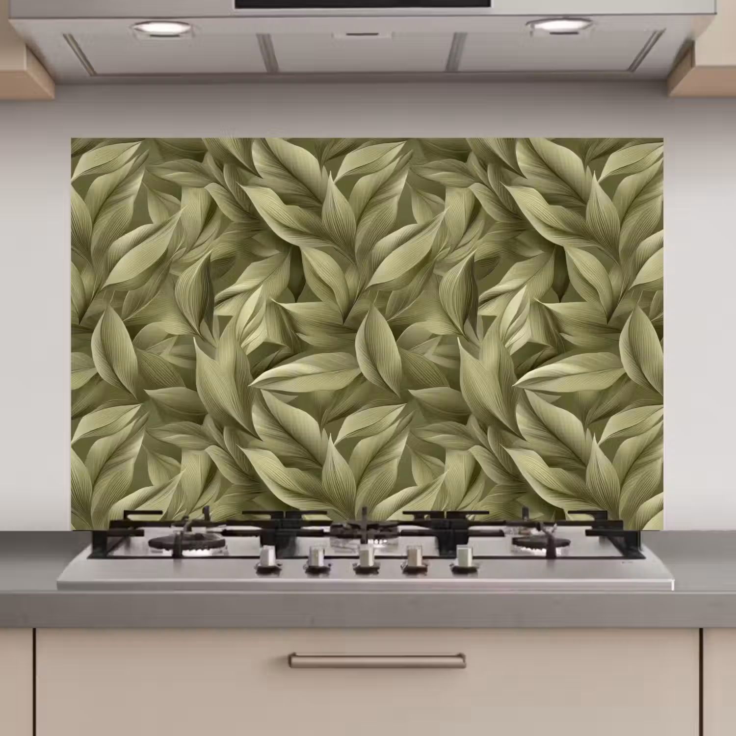 Bladeren - Modern - Groen keuken achterwand spatscherm klein 900 -3d_website