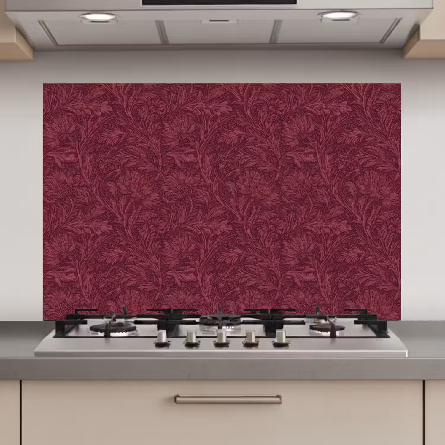 Bladeren - Patroon - Paars keuken achterwand spatscherm klein 900 -3d_website