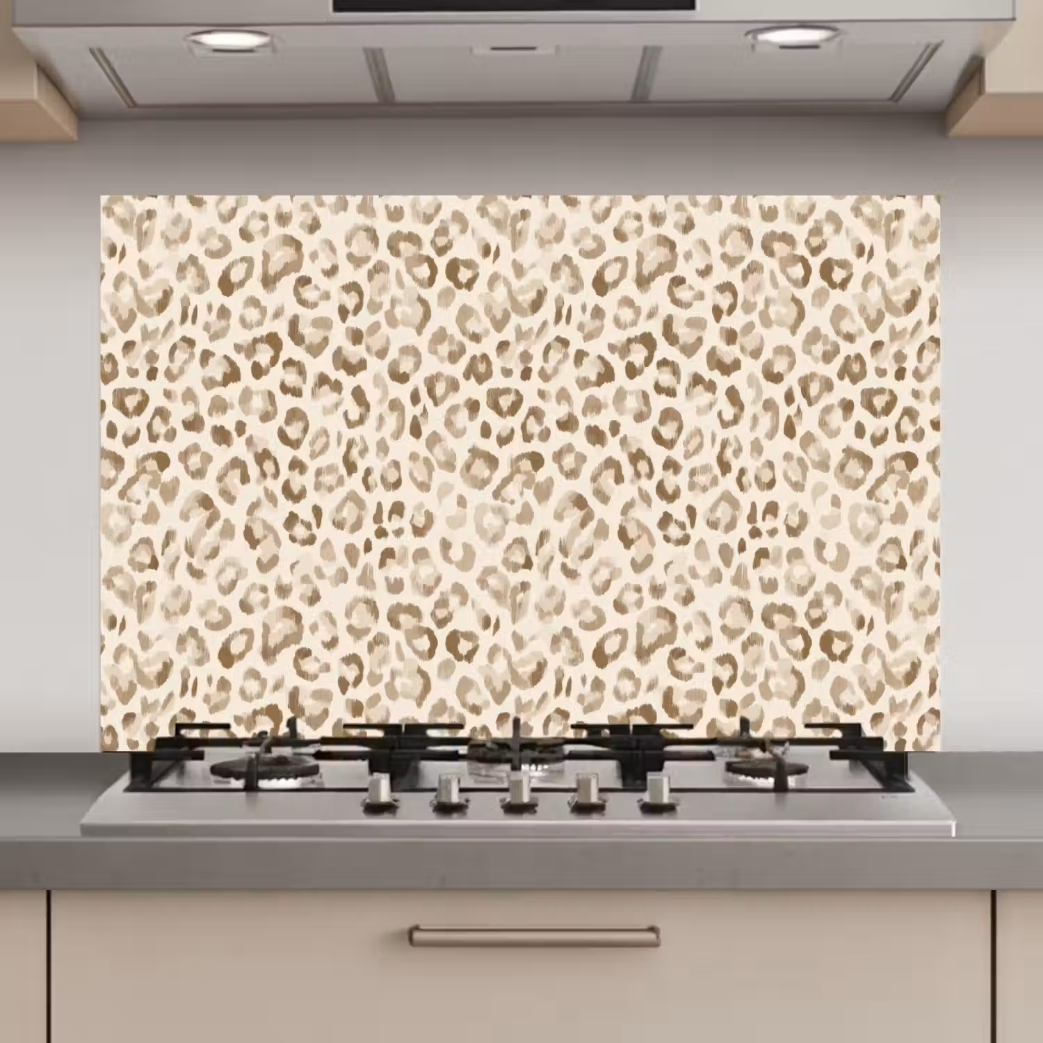 Luipaard - Klassiek - Beige keuken achterwand spatscherm klein 900 -3d_website