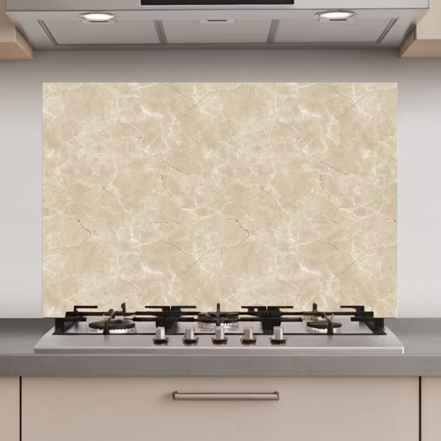 Lichtbeige - Marmer - Diffusie adering keuken achterwand spatscherm klein 900 -3d_website