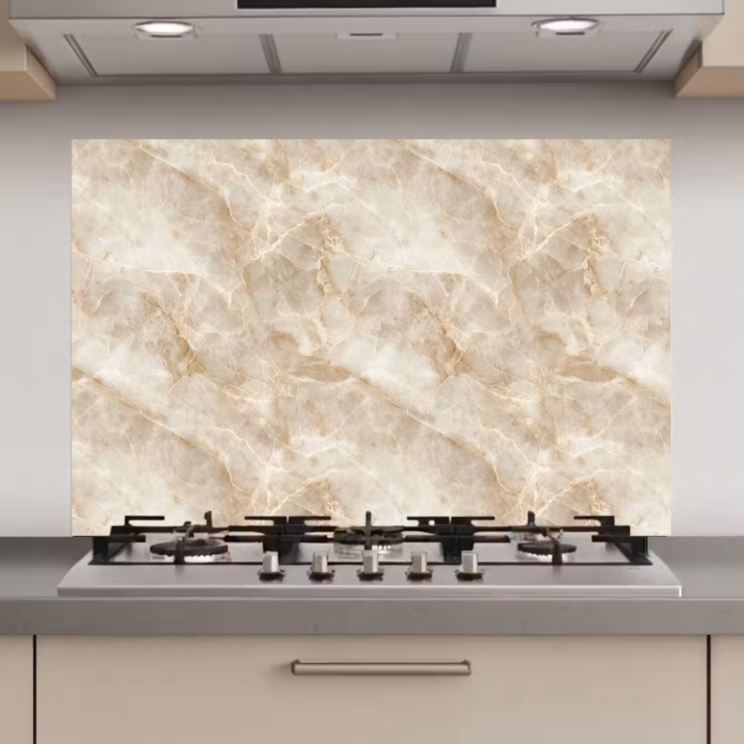 Lichtbeige - Onyx - Subtiel keuken achterwand spatscherm klein 900 -3d_website