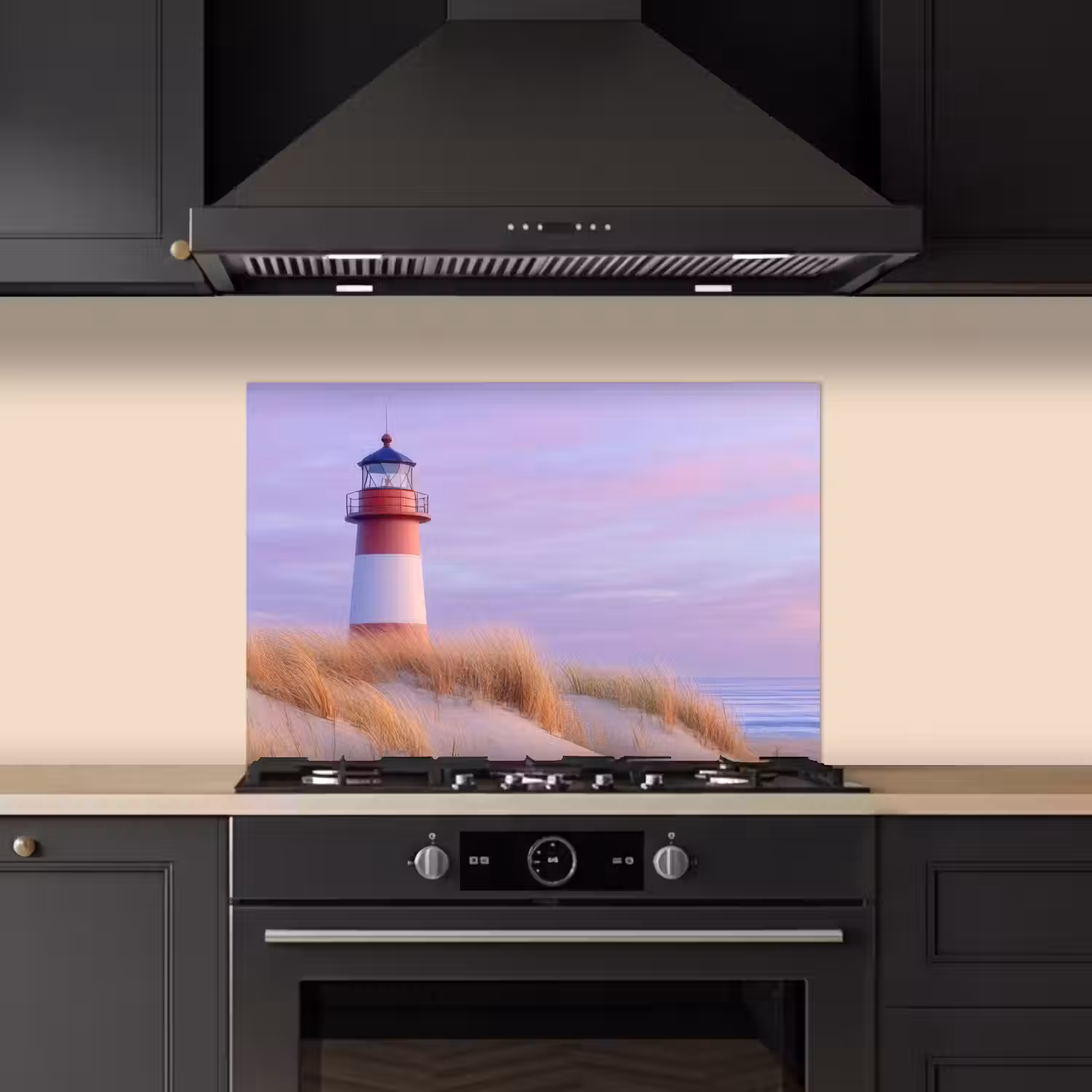 Vuurtoren - Duinen - Zonsondergang keuken achterwand spatscherm klein -sfeer1