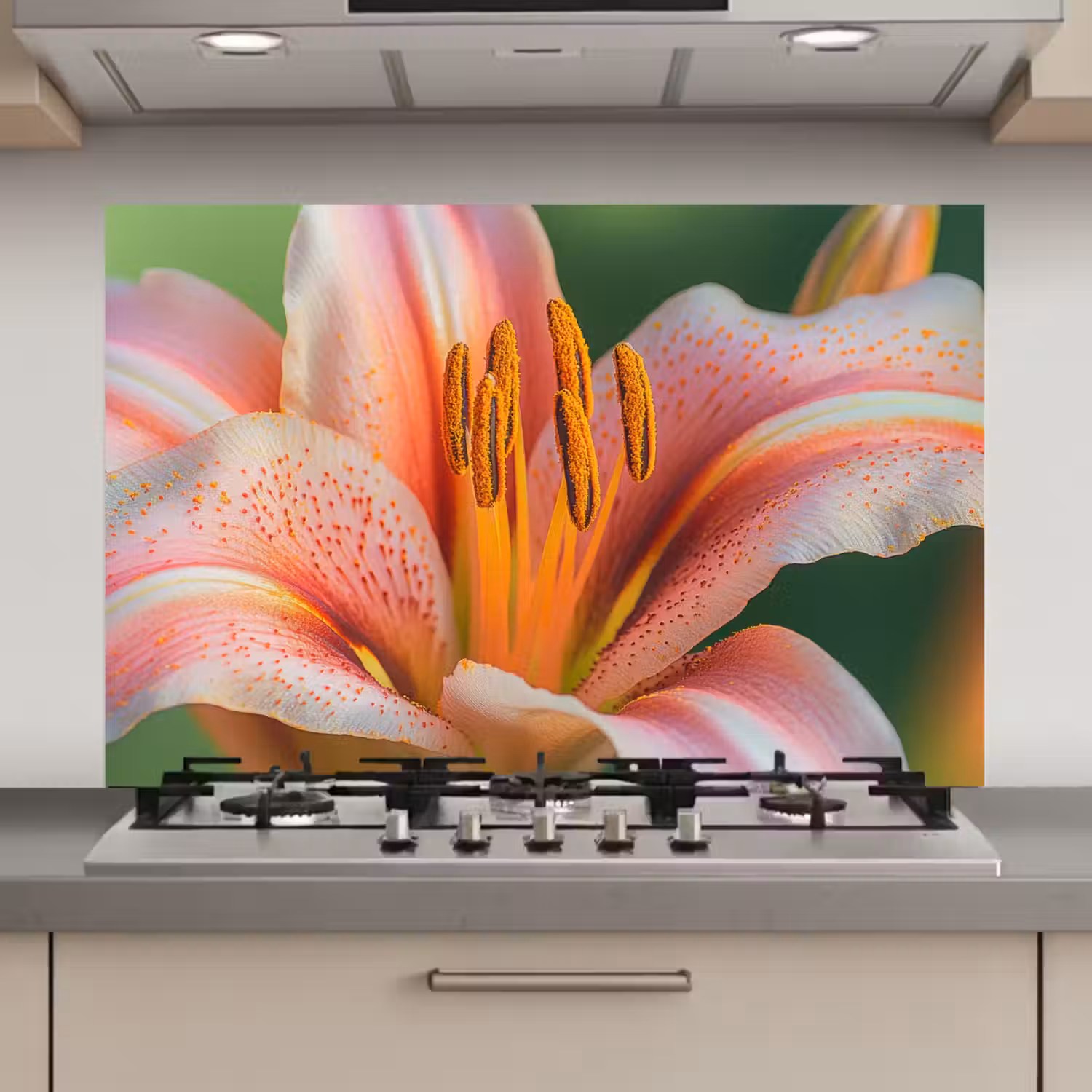 Lelie - Close up - Lichtroze keuken achterwand spatscherm klein -3d_website