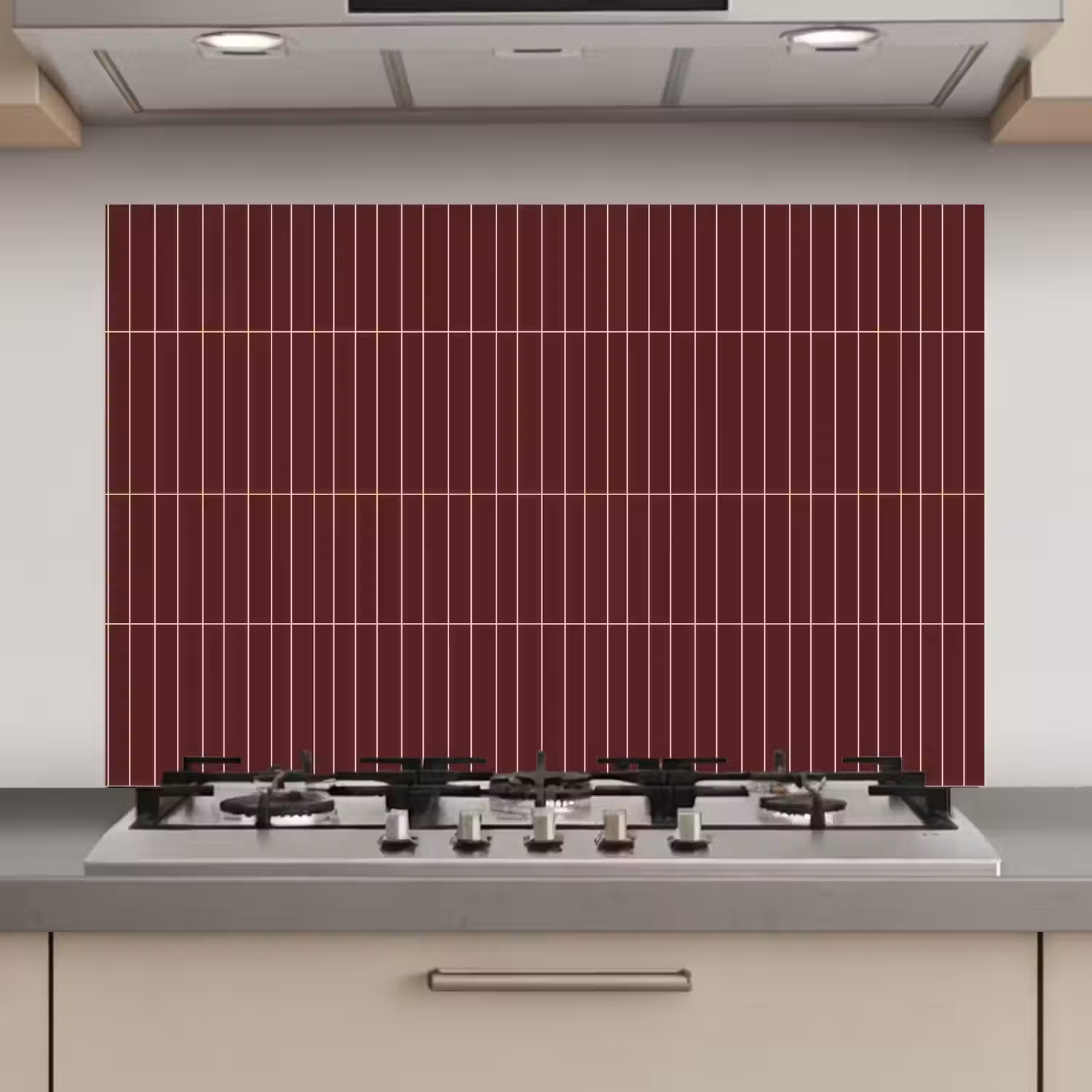 Lijnen - Patroon - Bordeaux keuken achterwand spatscherm klein 900 -3d_website