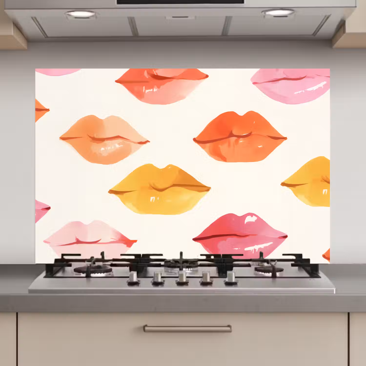 Lippen - Kleurrijk - Glanzend keuken achterwand spatscherm klein -3d_website