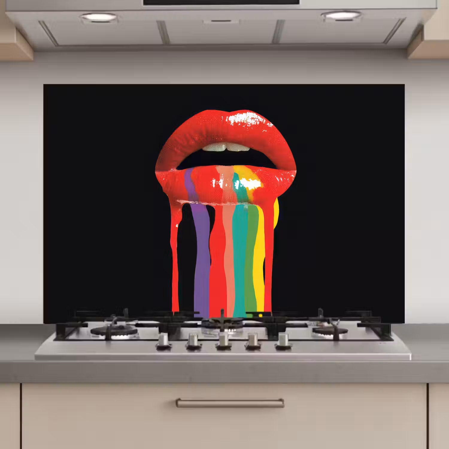 Lippen - Kleuren - Zwart keuken achterwand spatscherm klein -3d_website