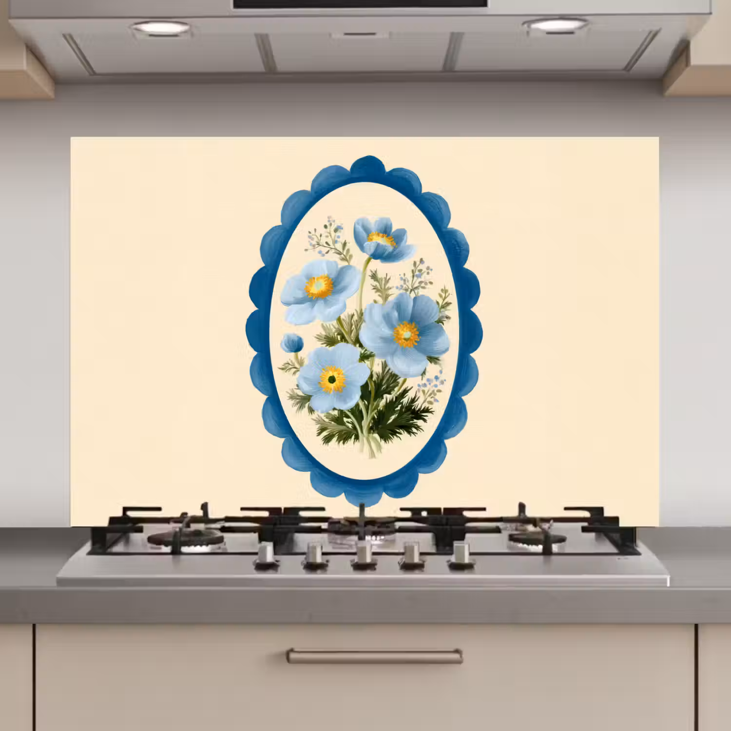 Lijst - Bloemen - Lichtblauw - Illustratie keuken achterwand spatscherm klein -3d_website