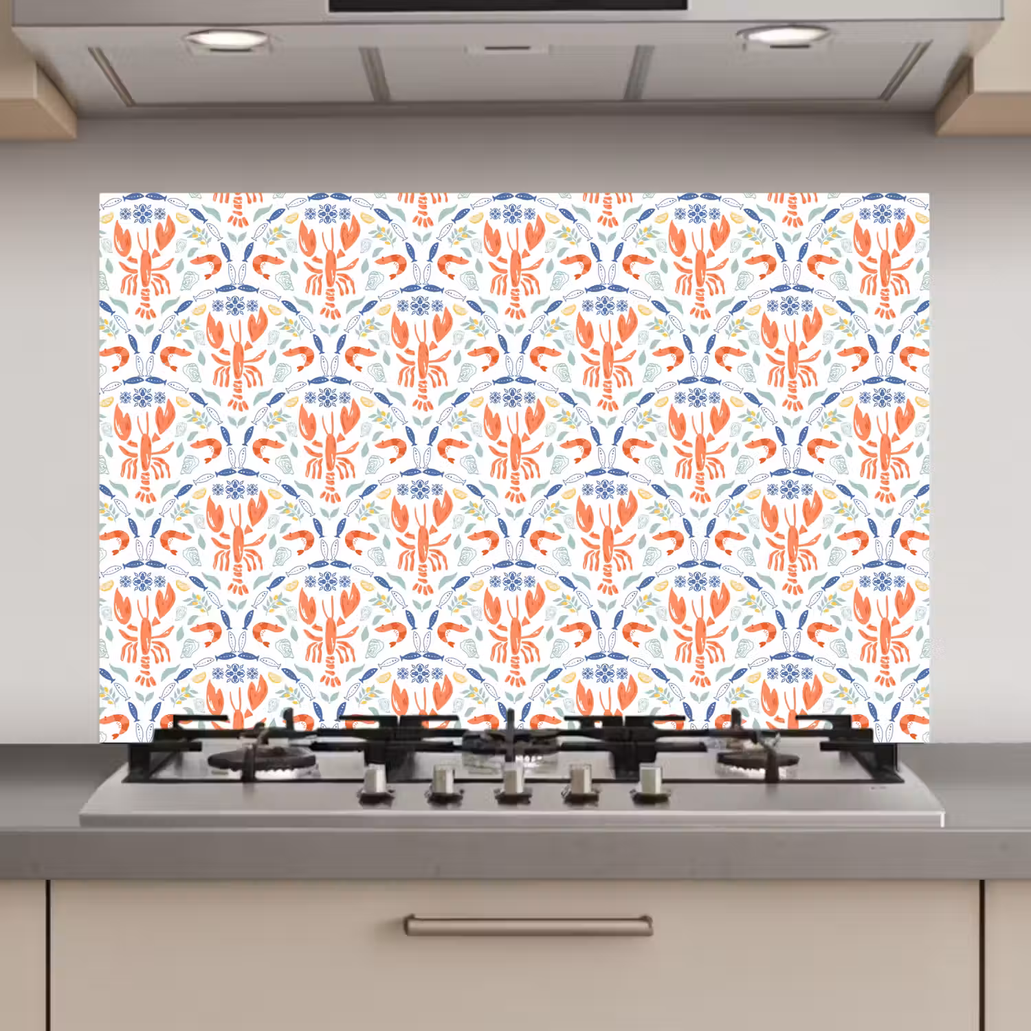 Sfeer - Oranje - Blauw - Groen keuken achterwand spatscherm klein 900 -3d_website