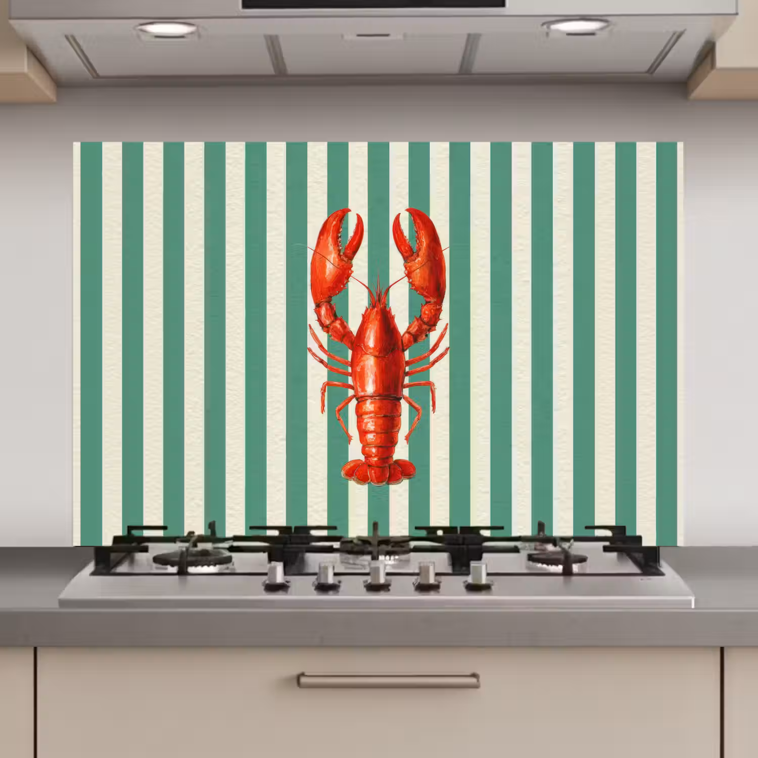 Kreeft - Strepen - Realistisch - Zomers keuken achterwand spatscherm klein -3d_website