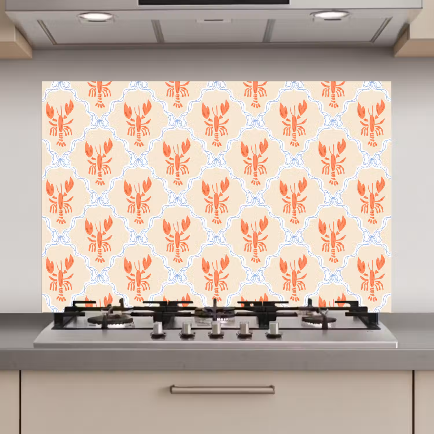 Zee - Kreeft - Blauw - Geel - Oranje keuken achterwand spatscherm klein 900 -3d_website