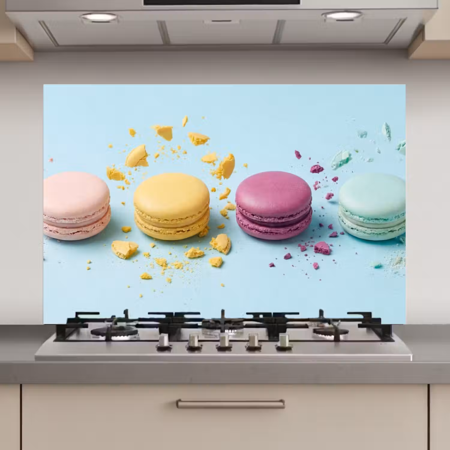 Macarons - Kleurrijk - Pastel keuken achterwand spatscherm klein -3d_website