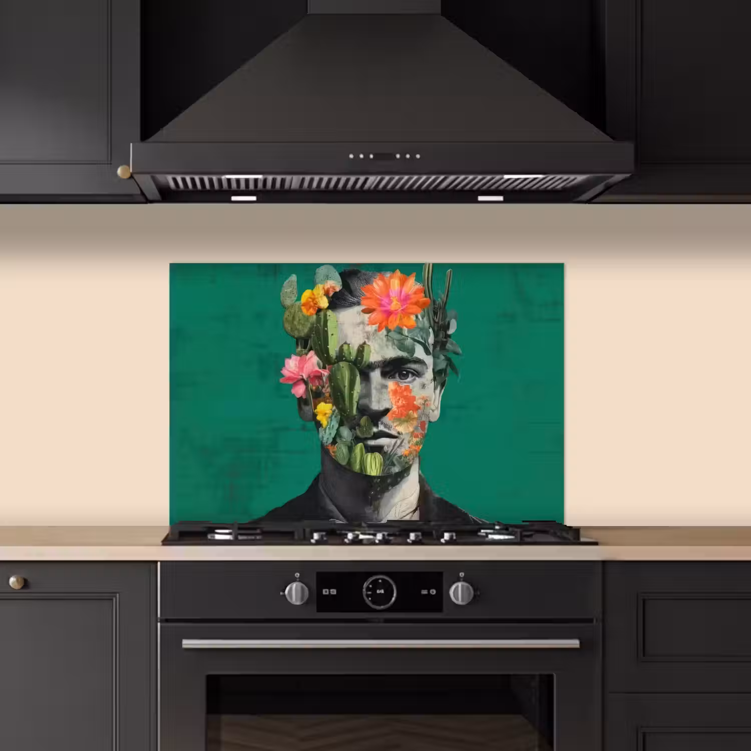 Man - Planten - Groen keuken achterwand spatscherm klein -sfeer1